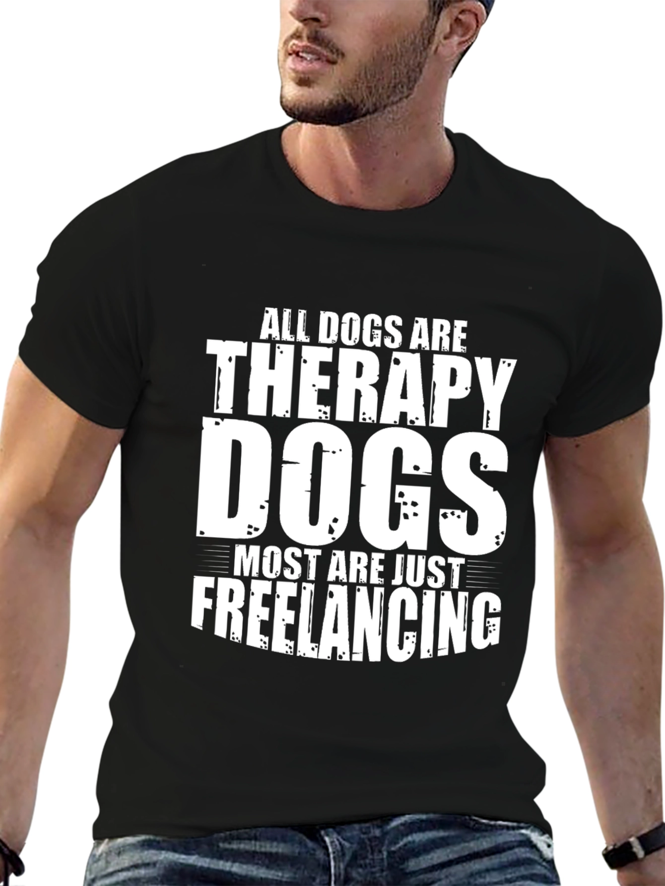 Dog Therapy Freelancing Black T-Shirt