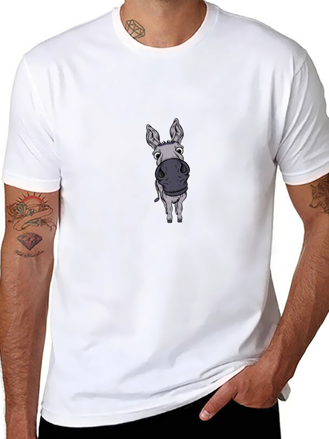 Funny Donkey Graphic T-Shirt - Black Cotton Tee