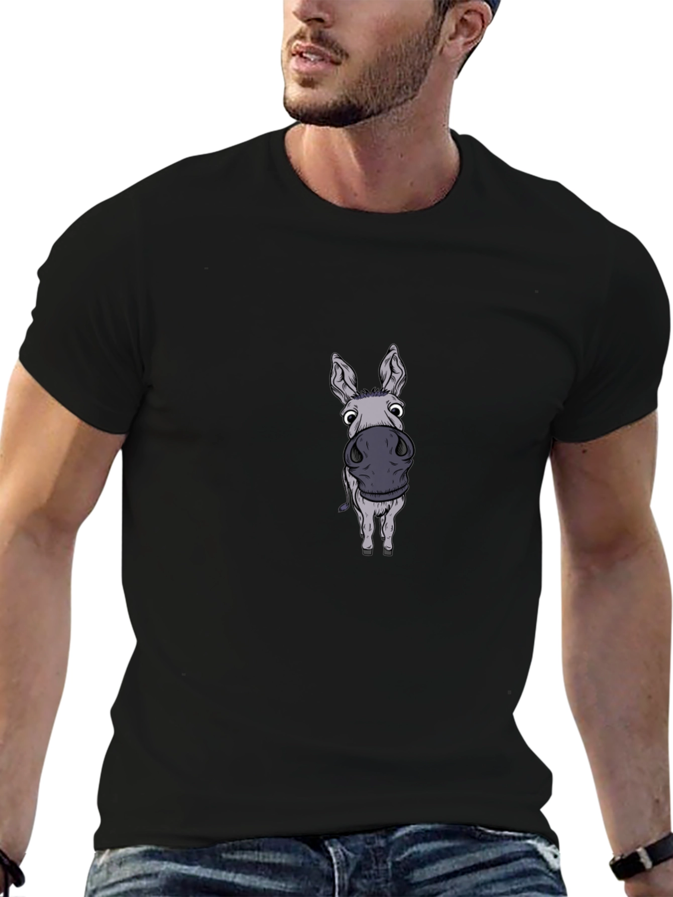 Funny Donkey Graphic T-Shirt - Black Cotton Tee