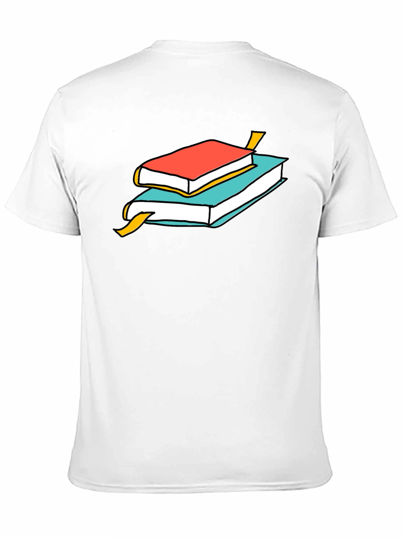 Book Stack Graphic Tee - Casual Cotton T-Shirt