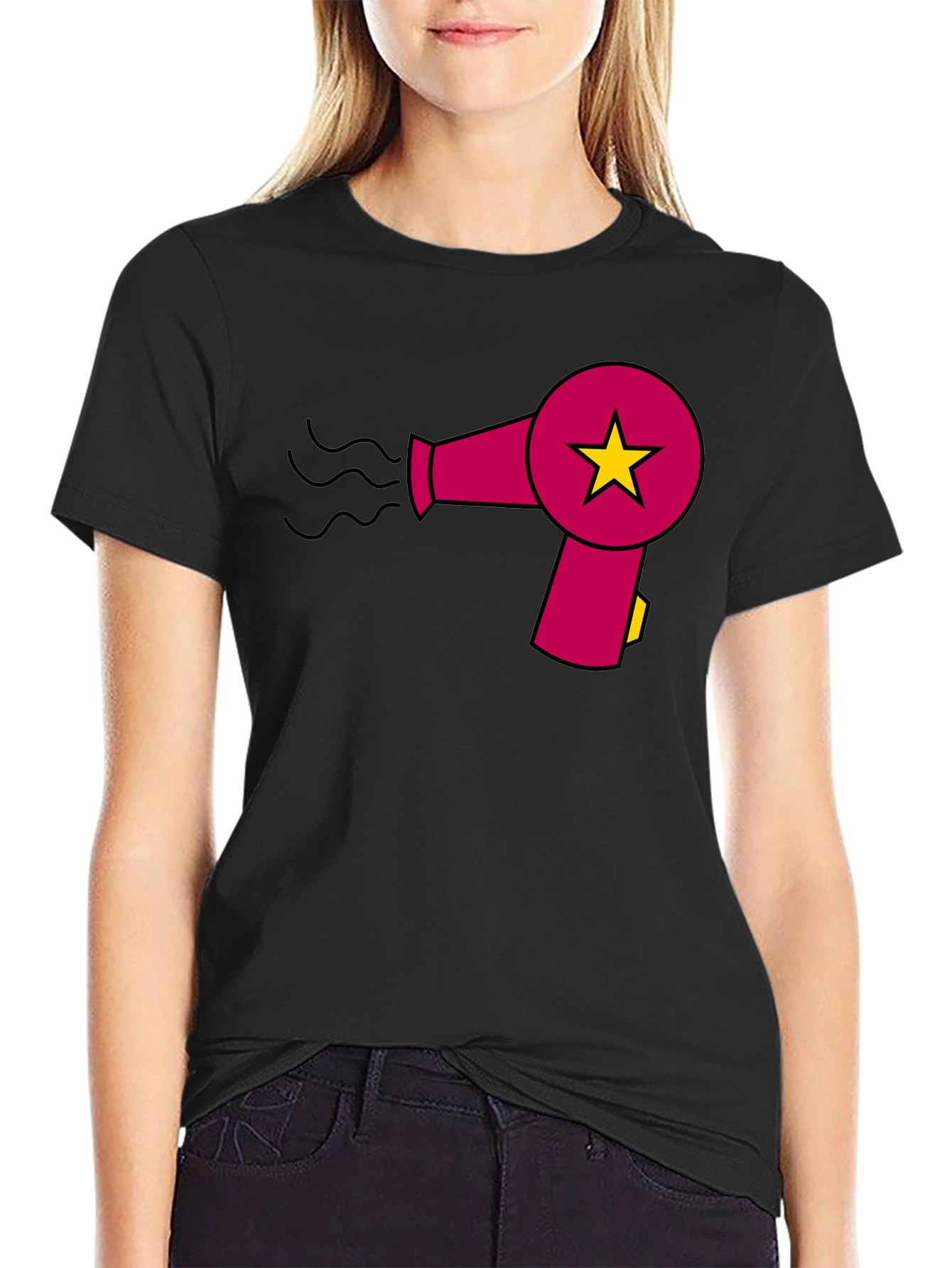 Hair Dryer Star Graphic T-Shirt