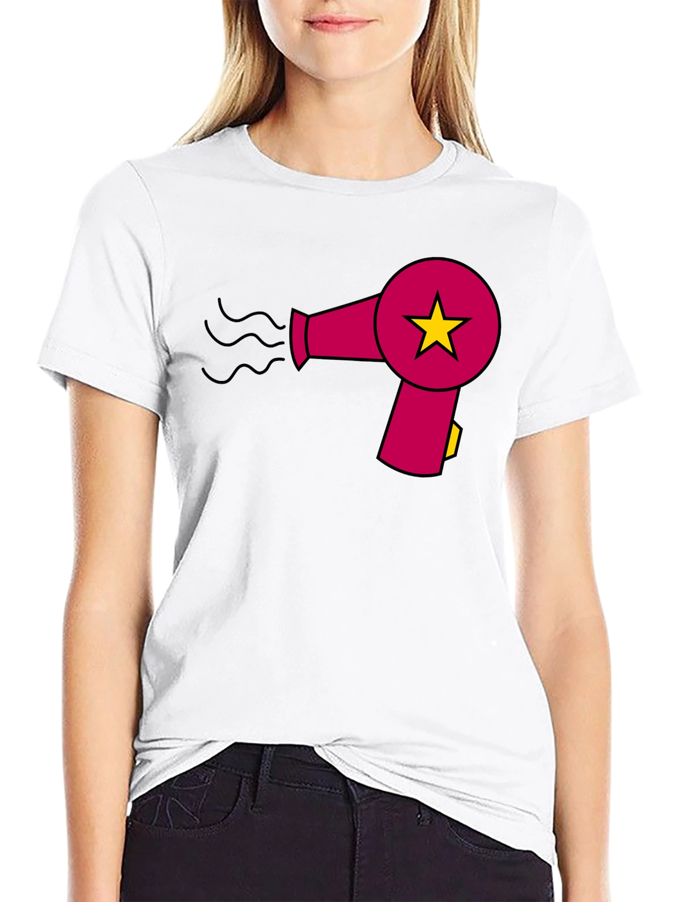 Hair Dryer Star Graphic T-Shirt