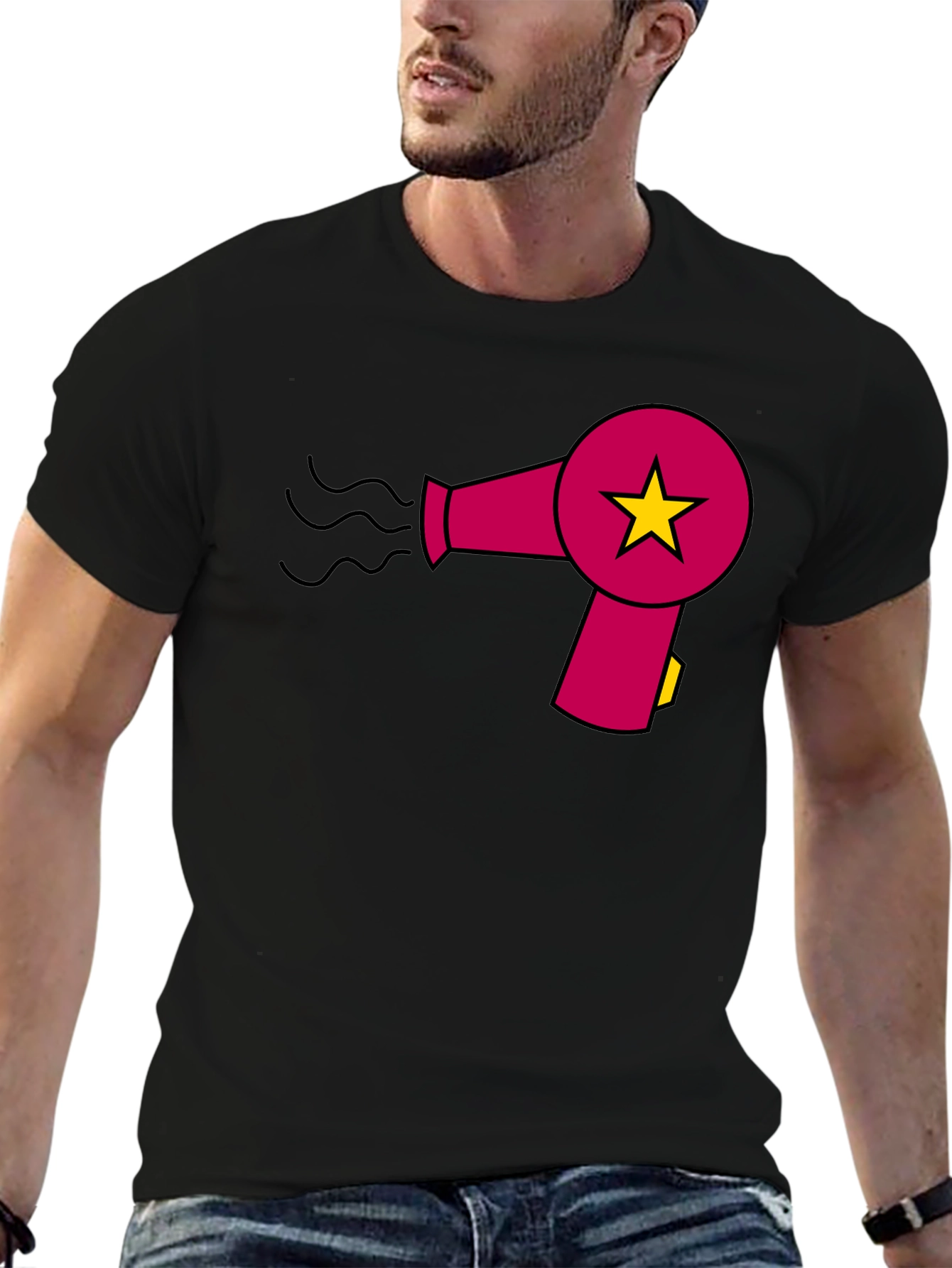 Hair Dryer Star Graphic T-Shirt