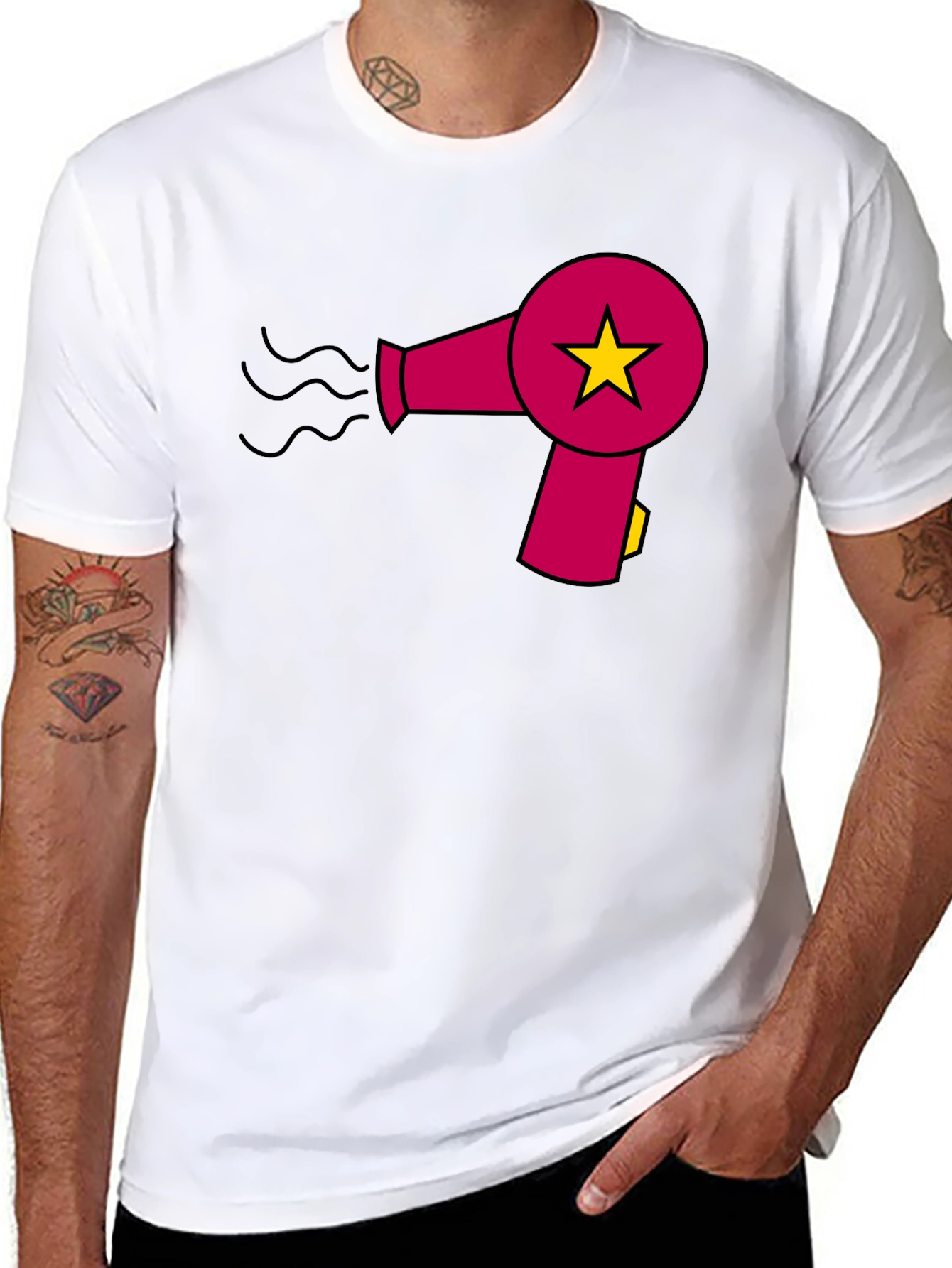 Hair Dryer Star Graphic T-Shirt