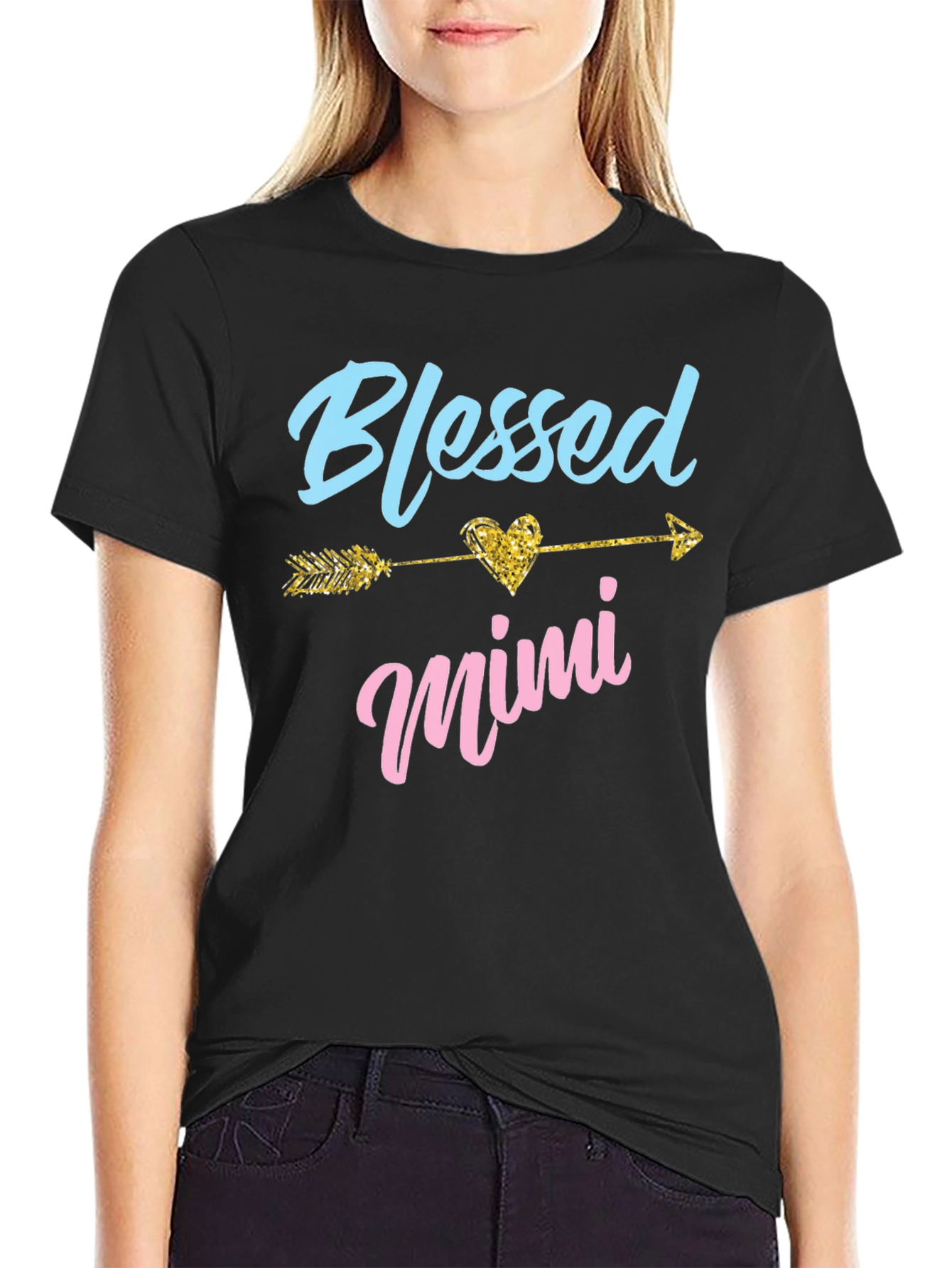 Blessed Mimi T-Shirt Heart Arrow Design