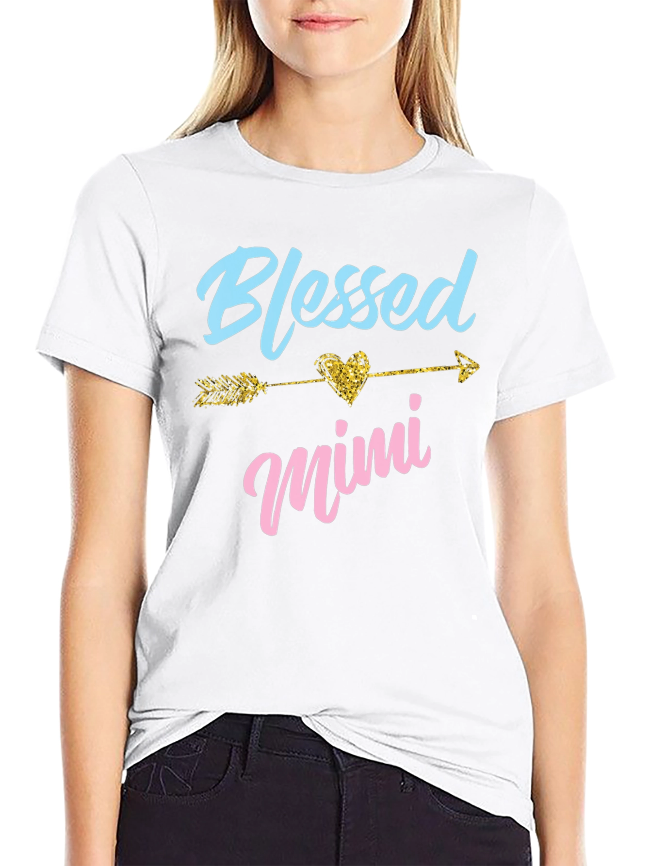 Blessed Mimi T-Shirt Heart Arrow Design