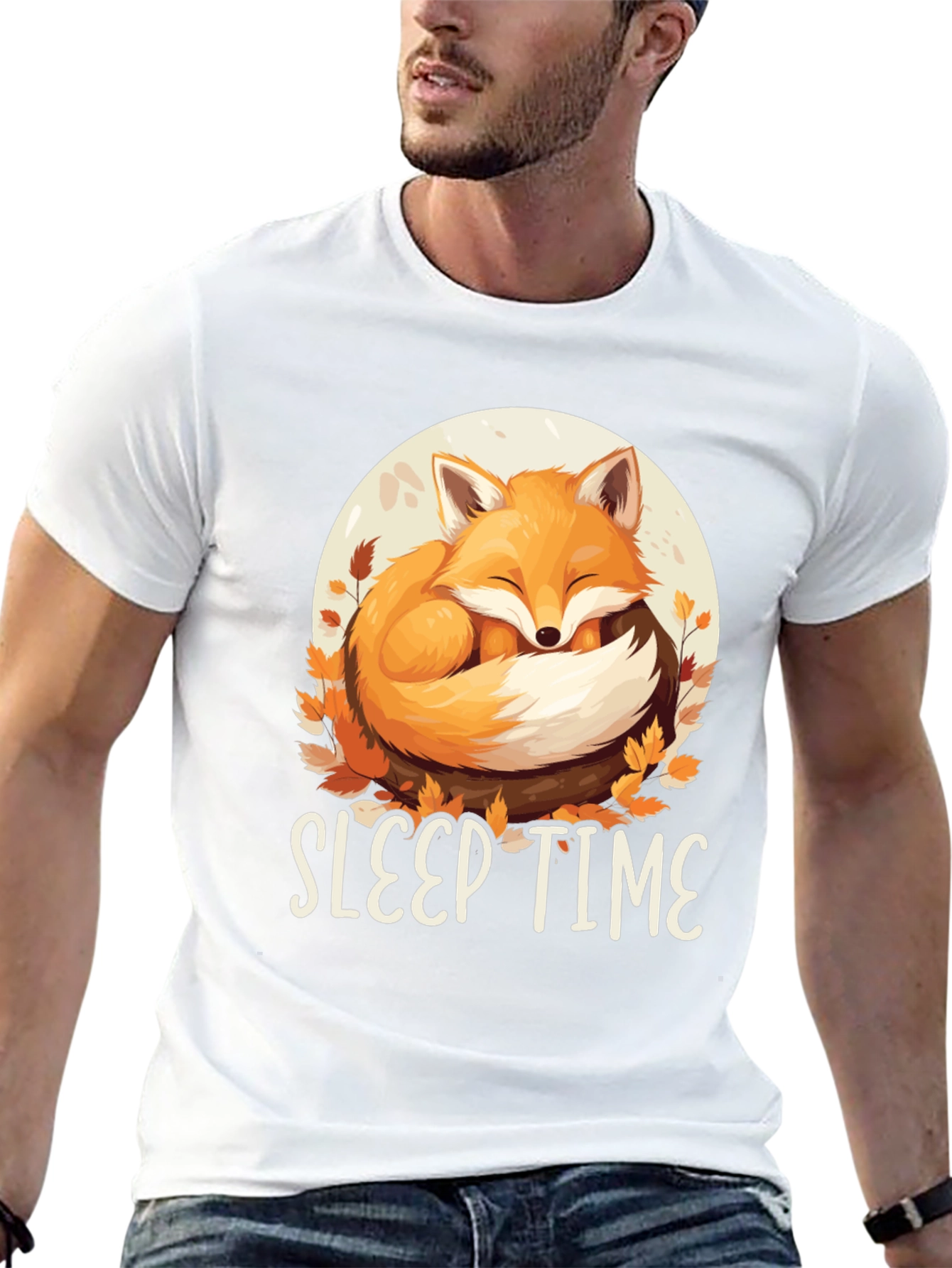 Sleep Time Fox T-Shirt - Cute Animal Design