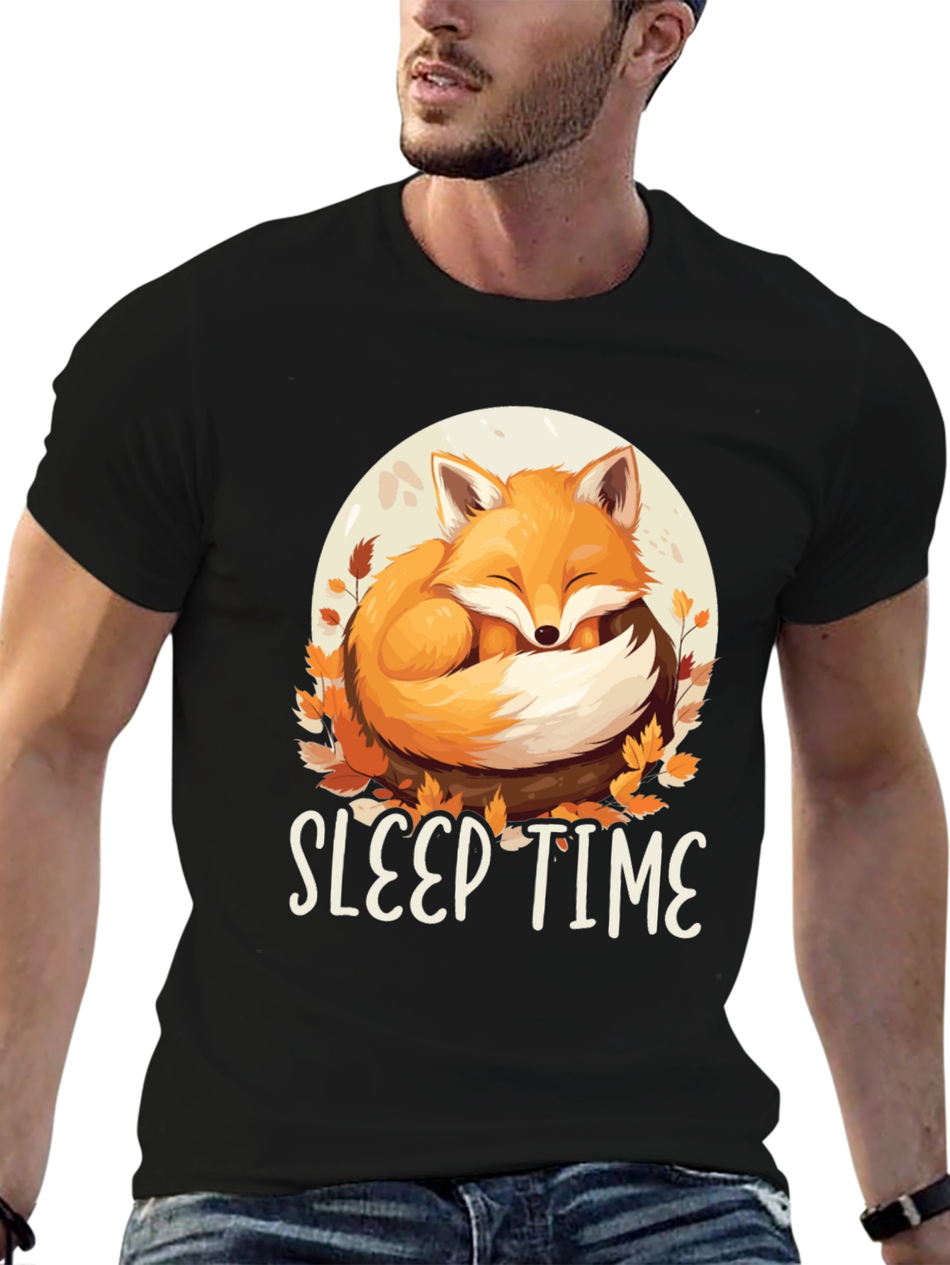 Sleep Time Fox T-Shirt - Cute Animal Design