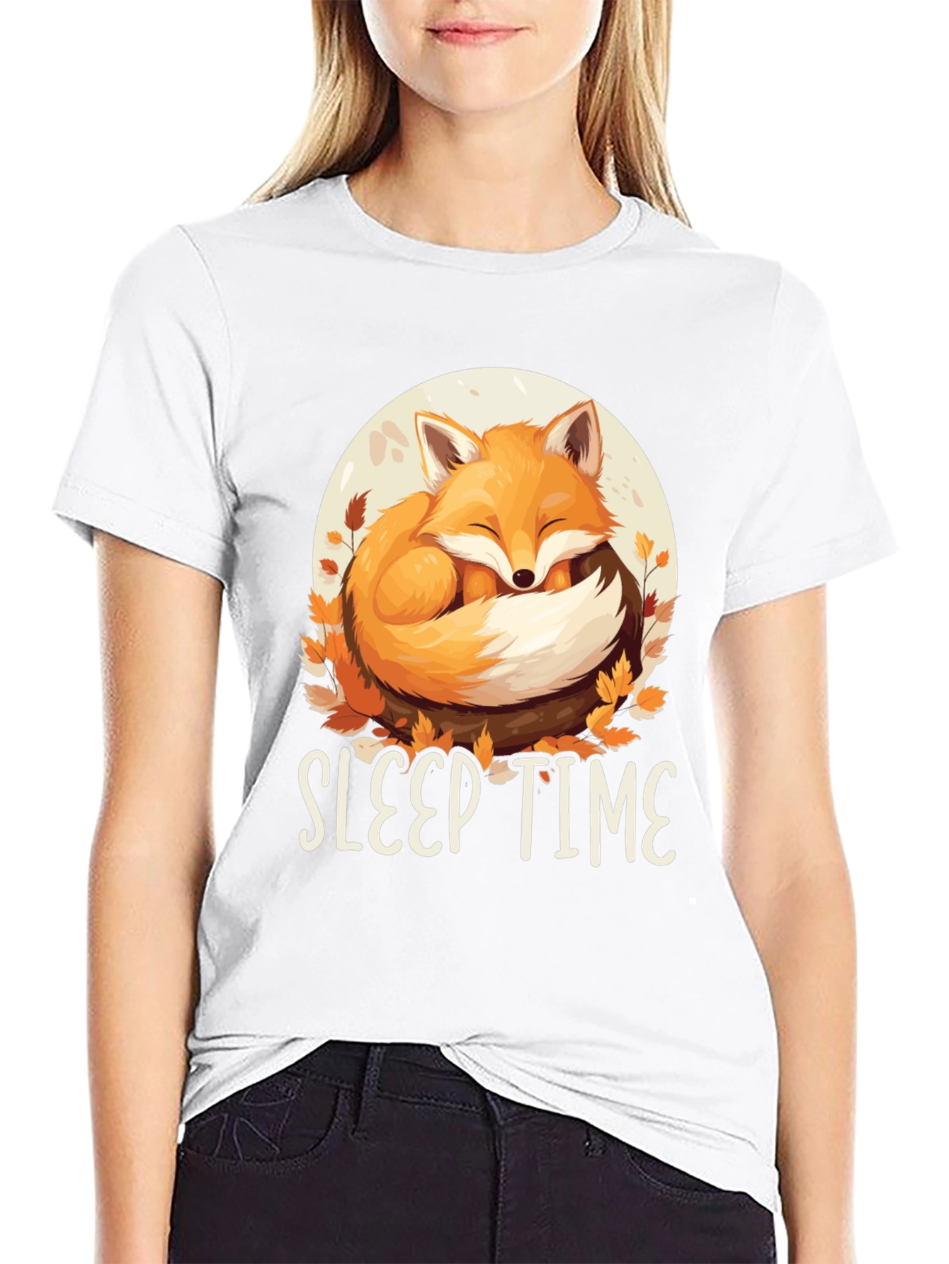 Sleep Time Fox T-Shirt - Cute Animal Design
