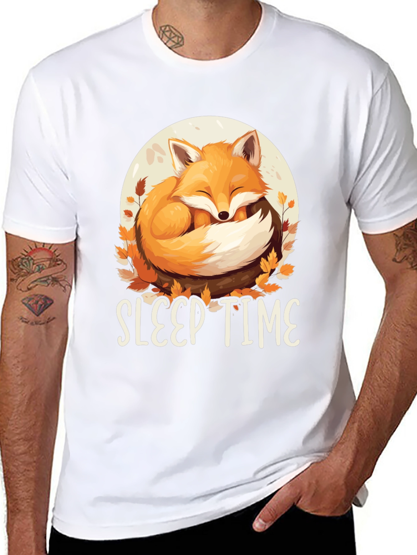Sleep Time Fox T-Shirt - Cute Animal Design