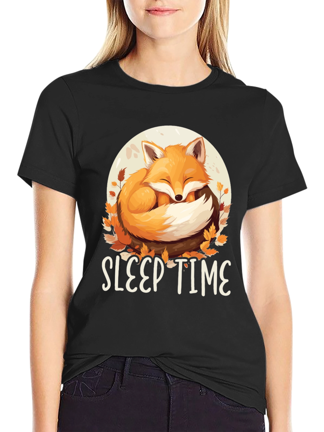 Sleep Time Fox T-Shirt - Cute Animal Design
