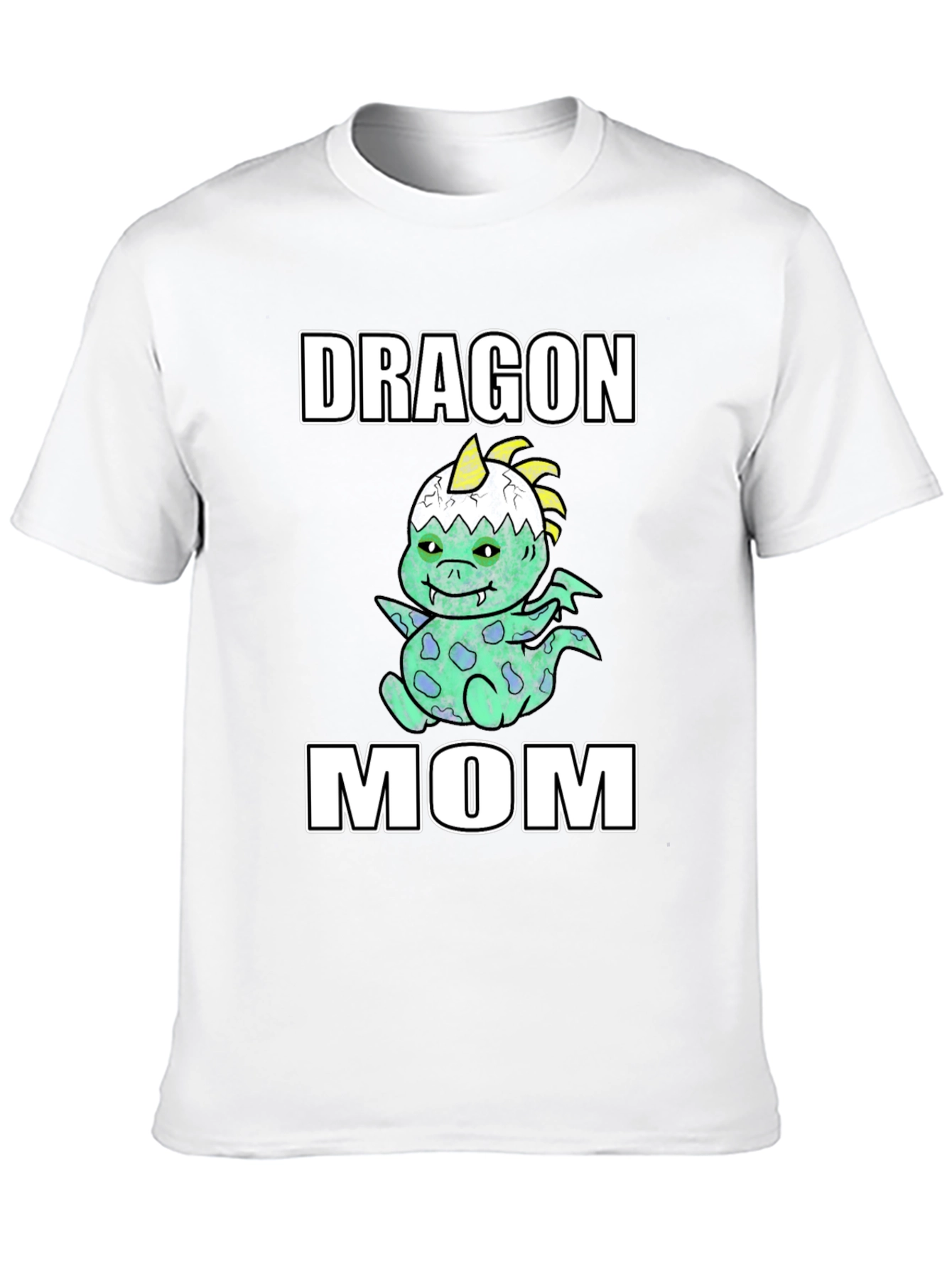 Dragon Mom Graphic T-Shirt - Cute Cartoon Mama Tee