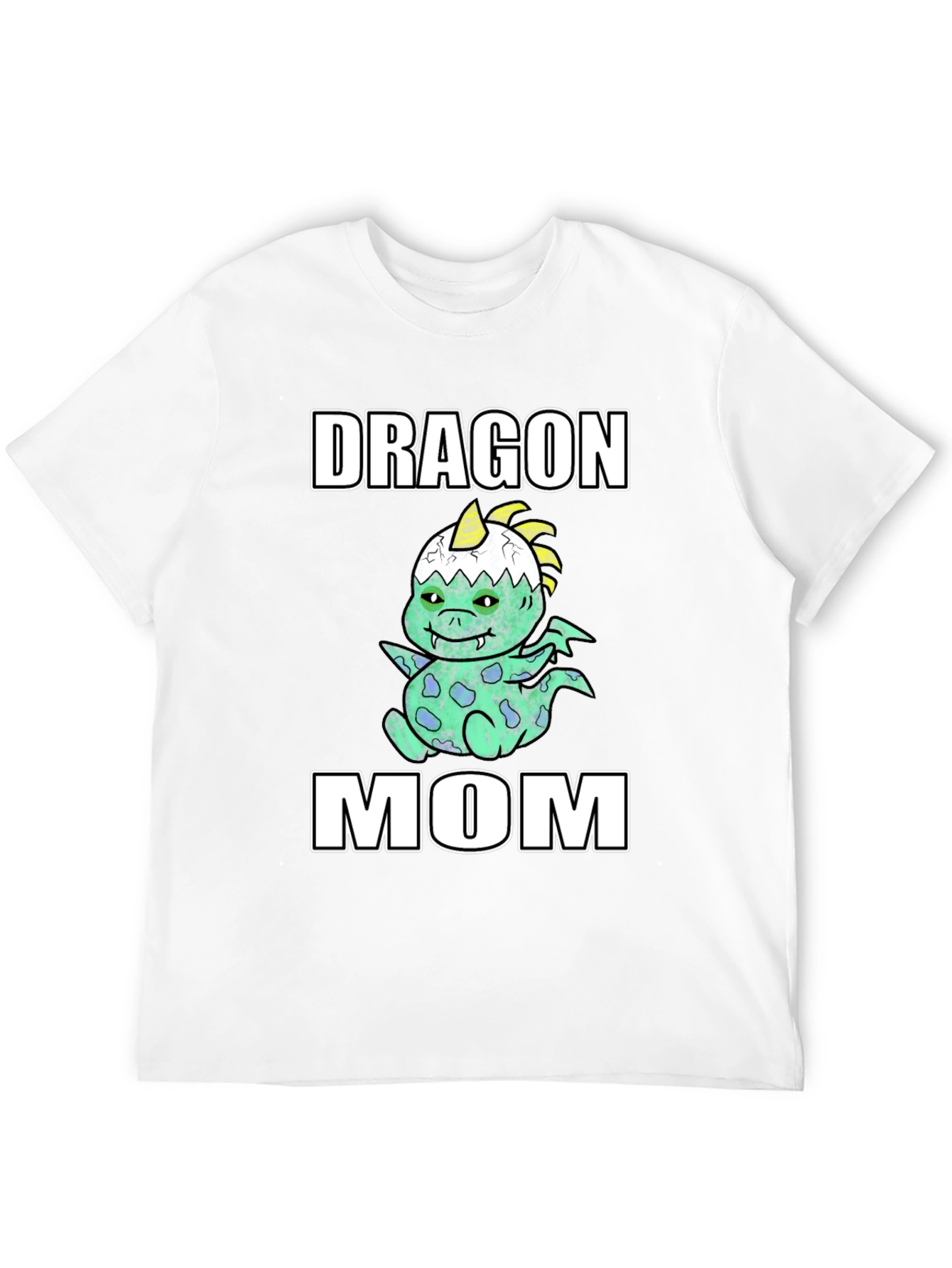 Dragon Mom Graphic T-Shirt - Cute Cartoon Mama Tee