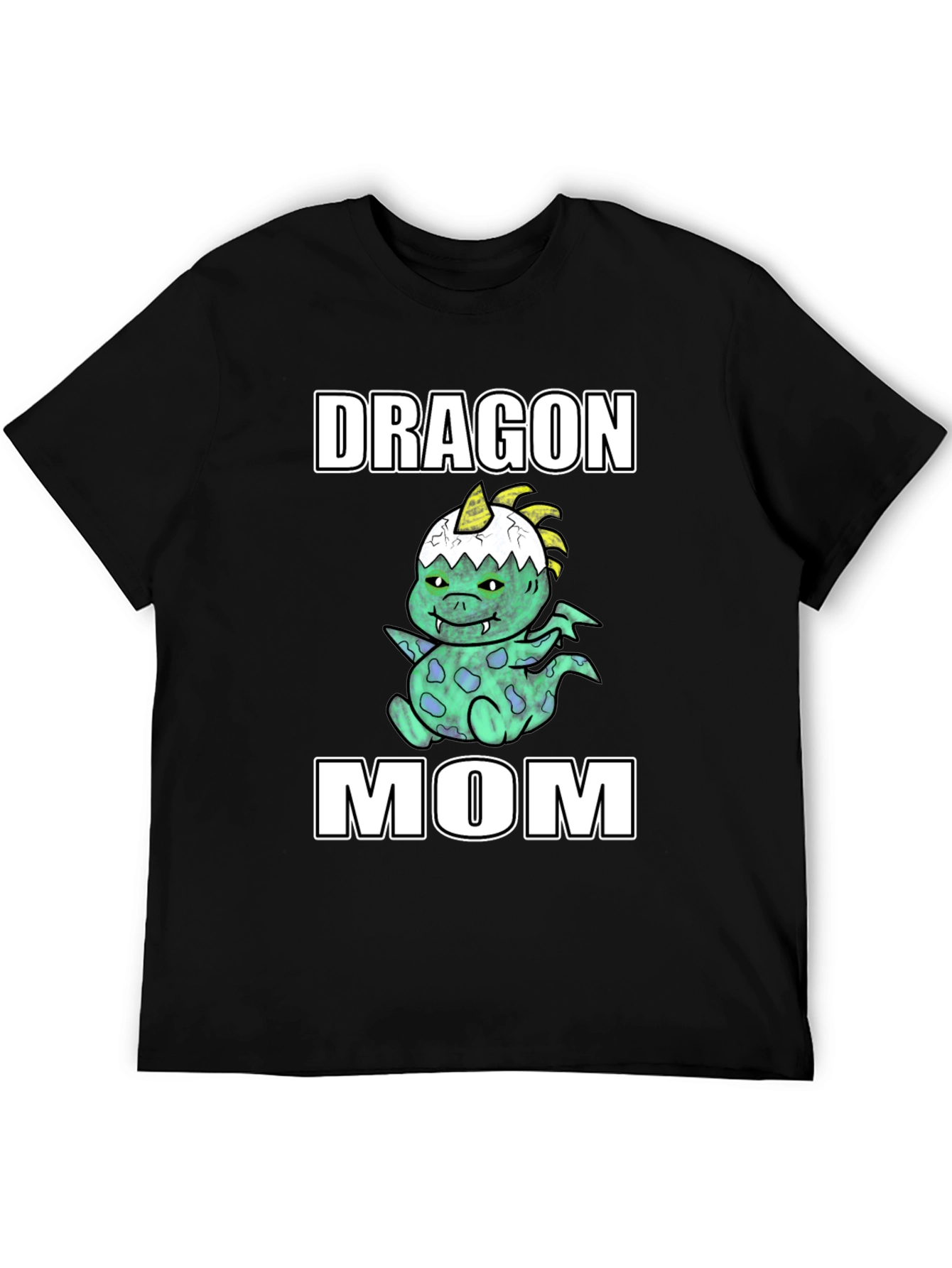 Dragon Mom Graphic T-Shirt - Cute Cartoon Mama Tee