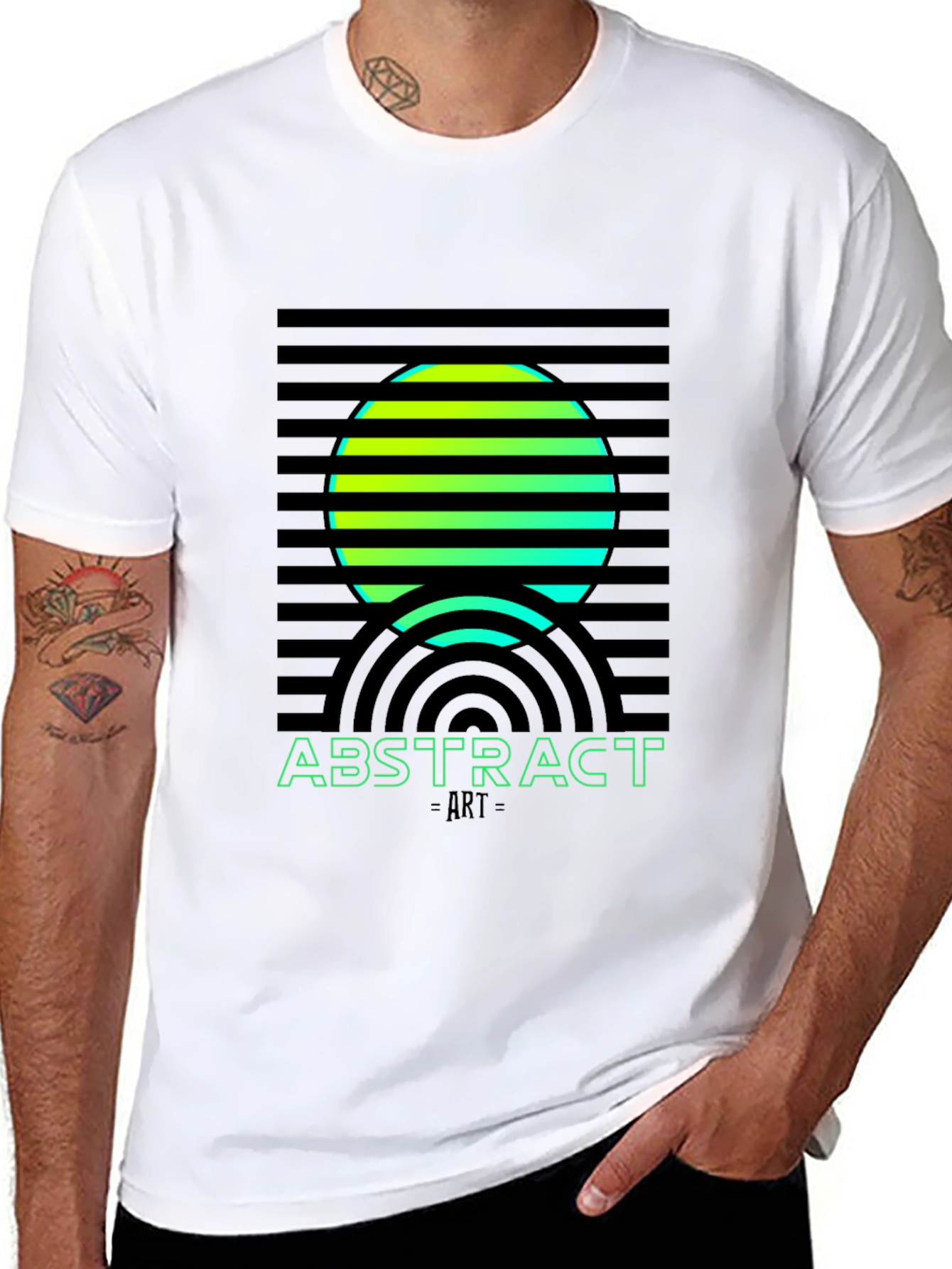 Abstract Art Graphic Tee - Black