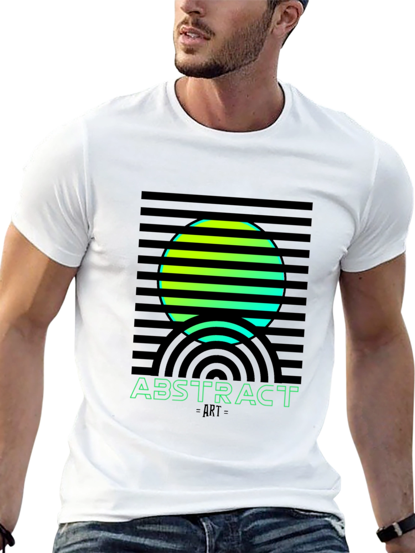 Abstract Art Graphic Tee - Black