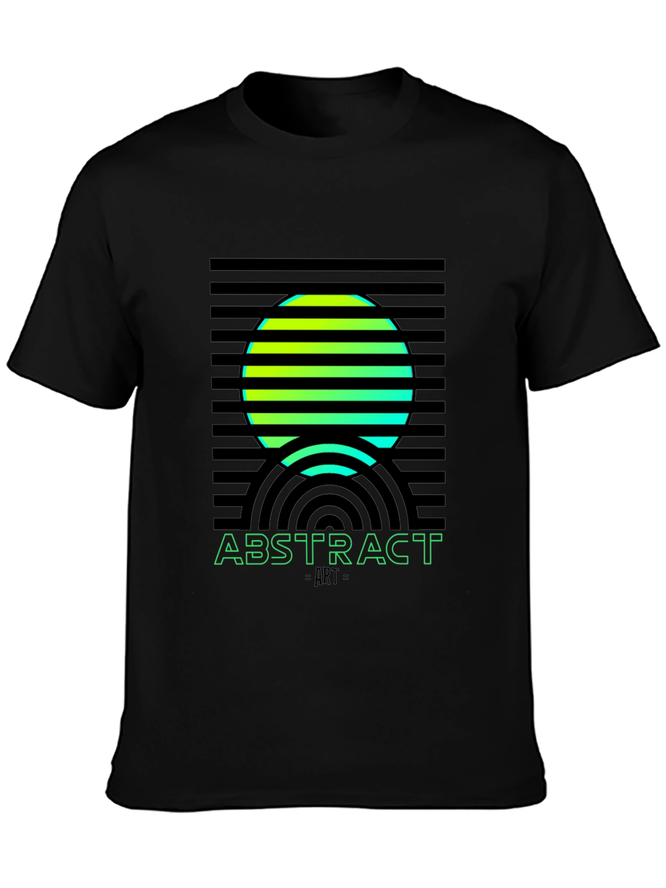 Abstract Art Graphic Tee - Black