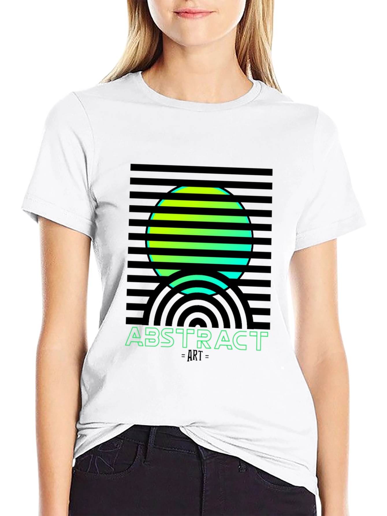 Abstract Art Graphic Tee - Black