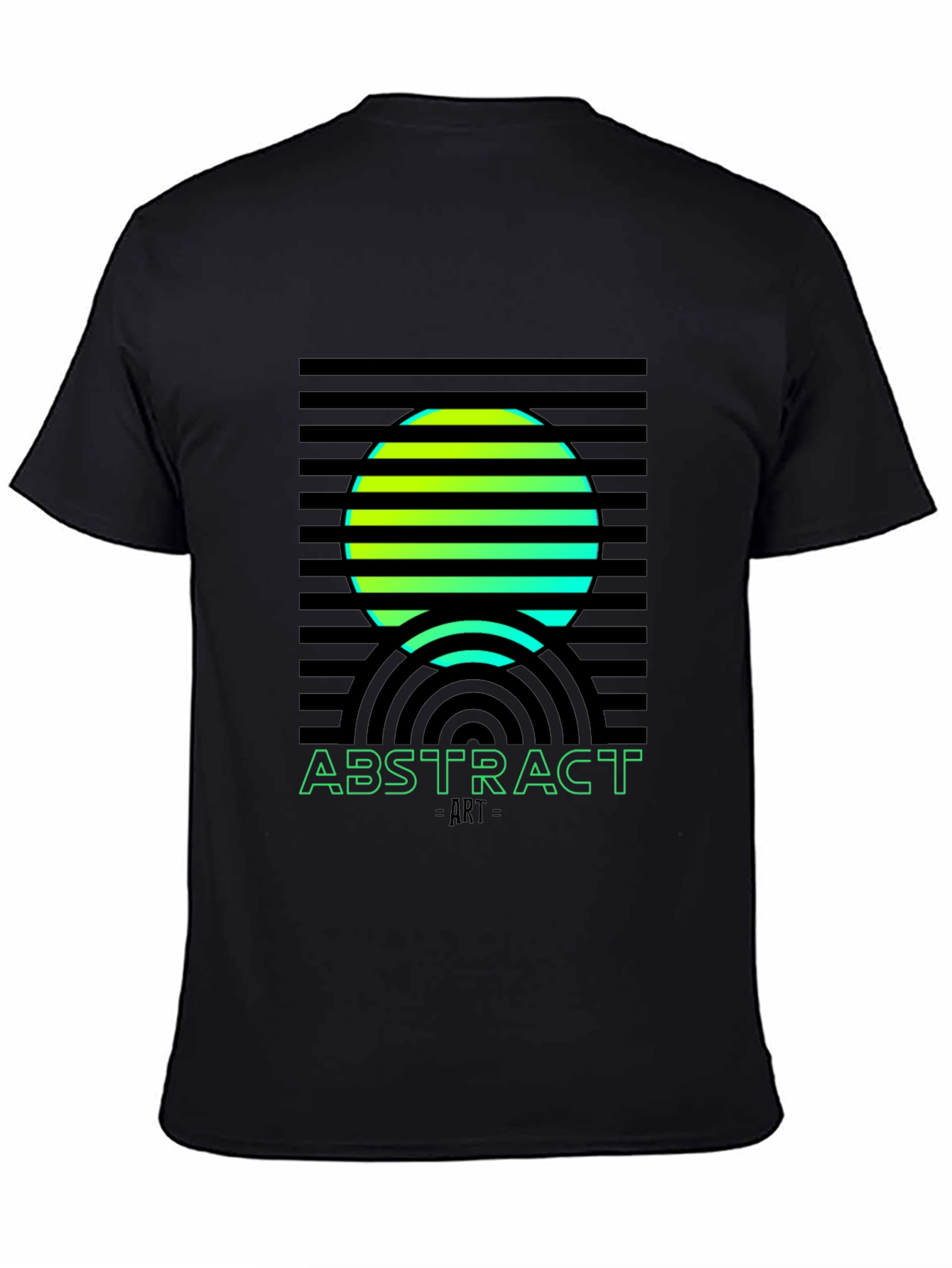 Abstract Art Graphic Tee - Black