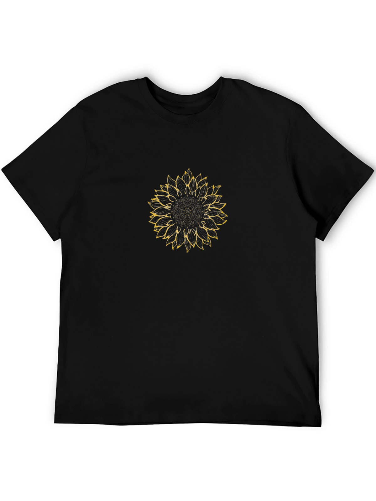 Sunflower Graphic Tee - Black Cotton Comfort