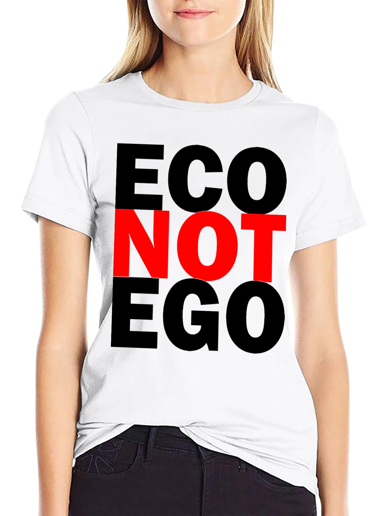 Eco Not Ego Graphic Tee - Black