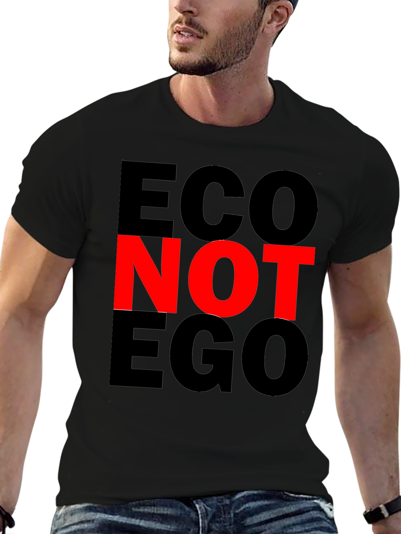 Eco Not Ego Graphic Tee - Black
