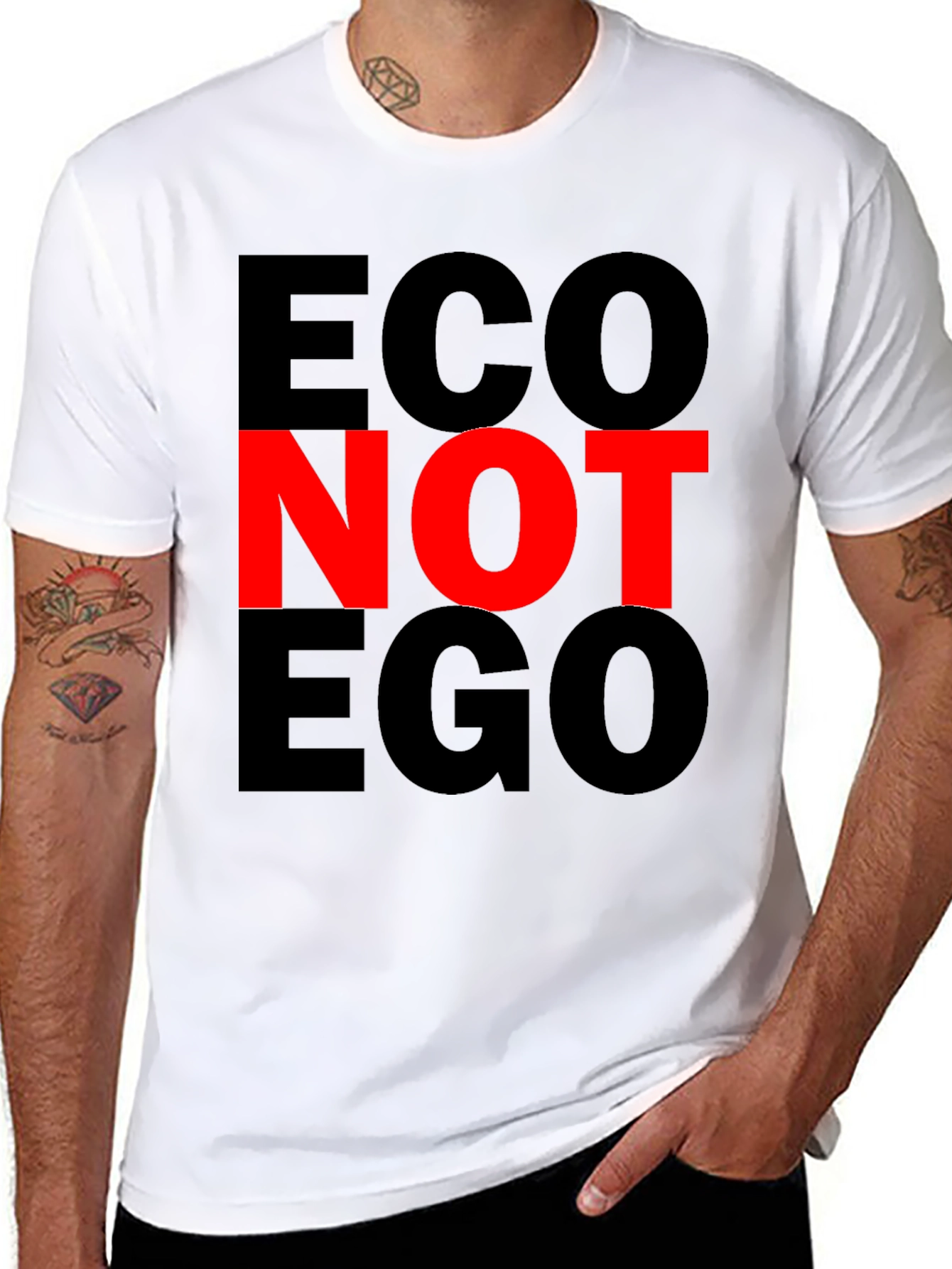 Eco Not Ego Graphic Tee - Black