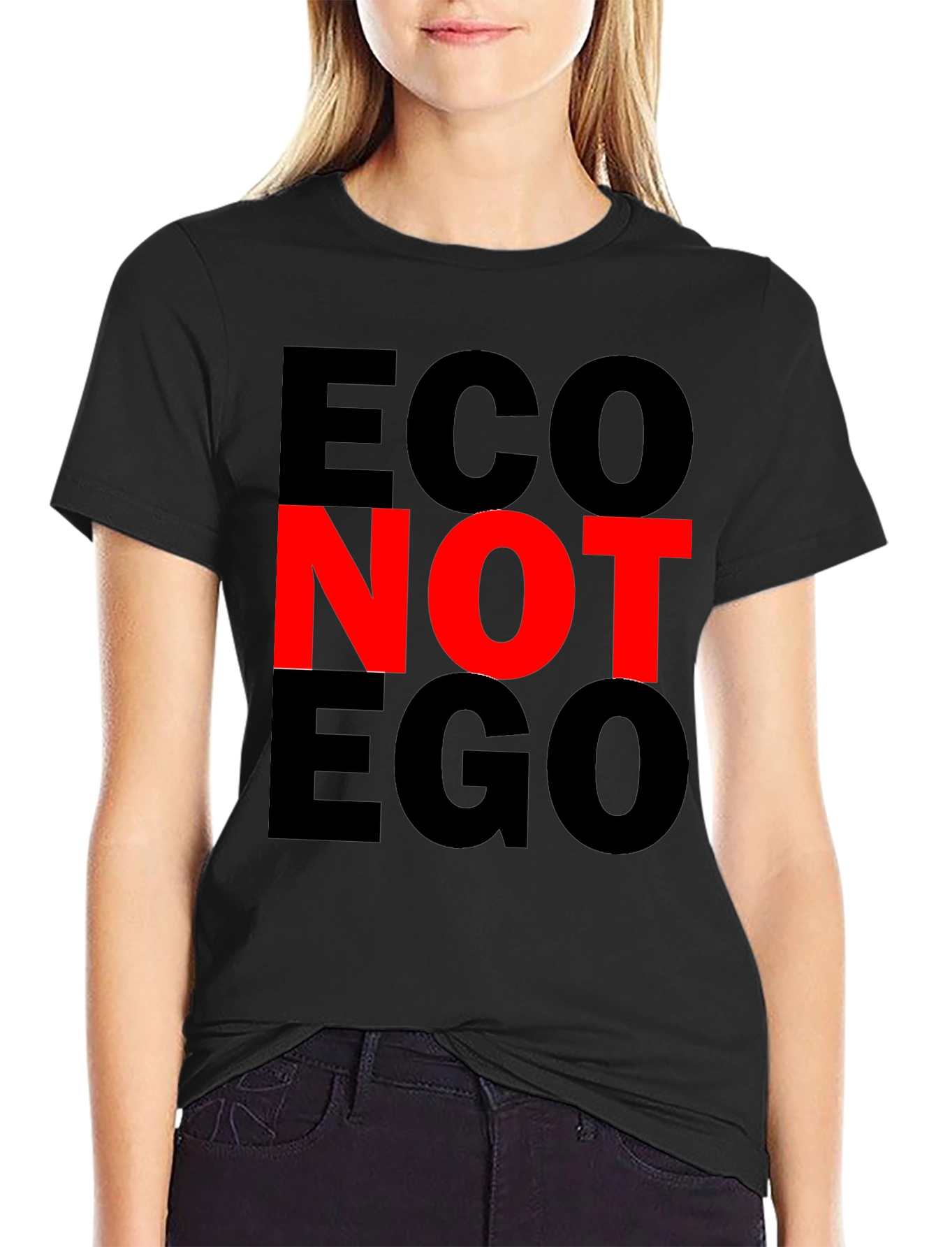Eco Not Ego Graphic Tee - Black