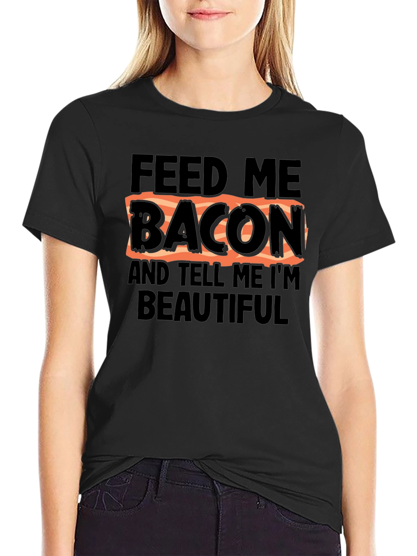 Feed Me Bacon T-Shirt - Funny Foodie Tee