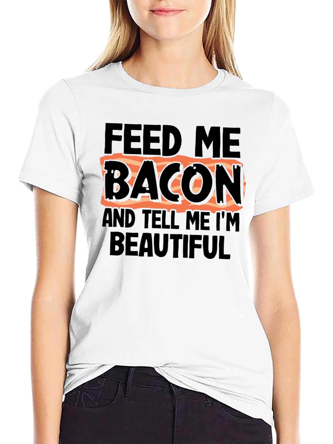 Feed Me Bacon T-Shirt - Funny Foodie Tee
