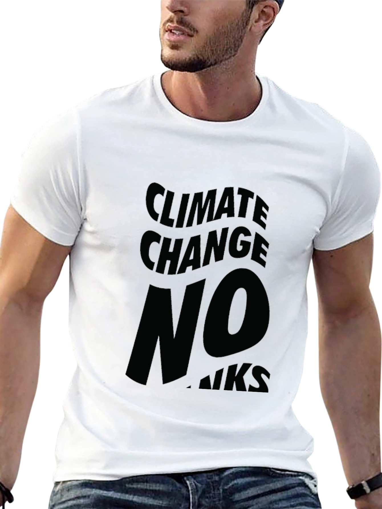Climate Change No Thanks Black Graphic Tee