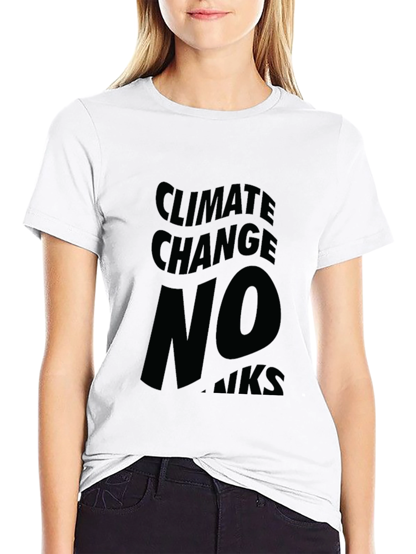 Climate Change No Thanks Black Graphic Tee