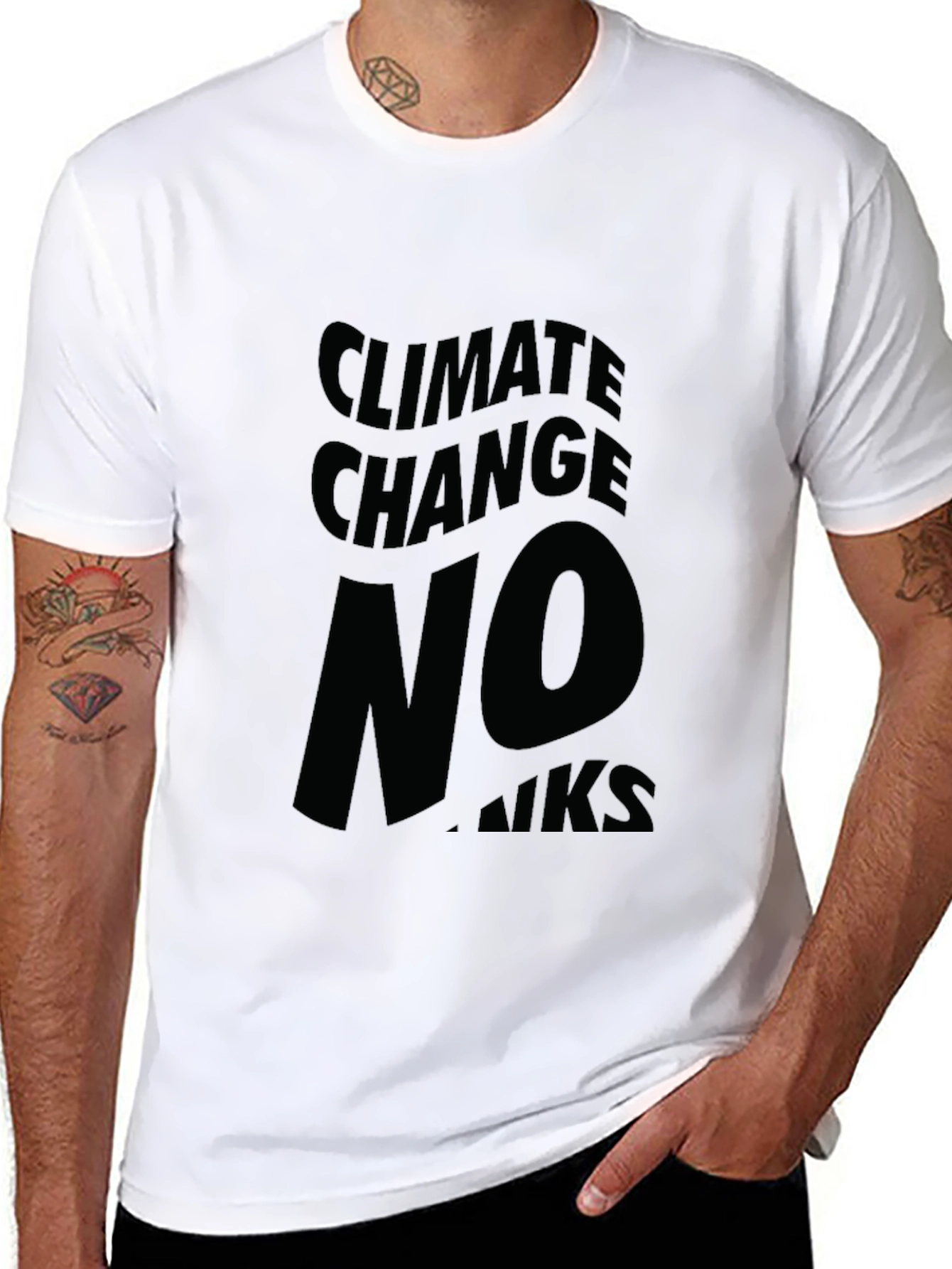Climate Change No Thanks Black Graphic Tee