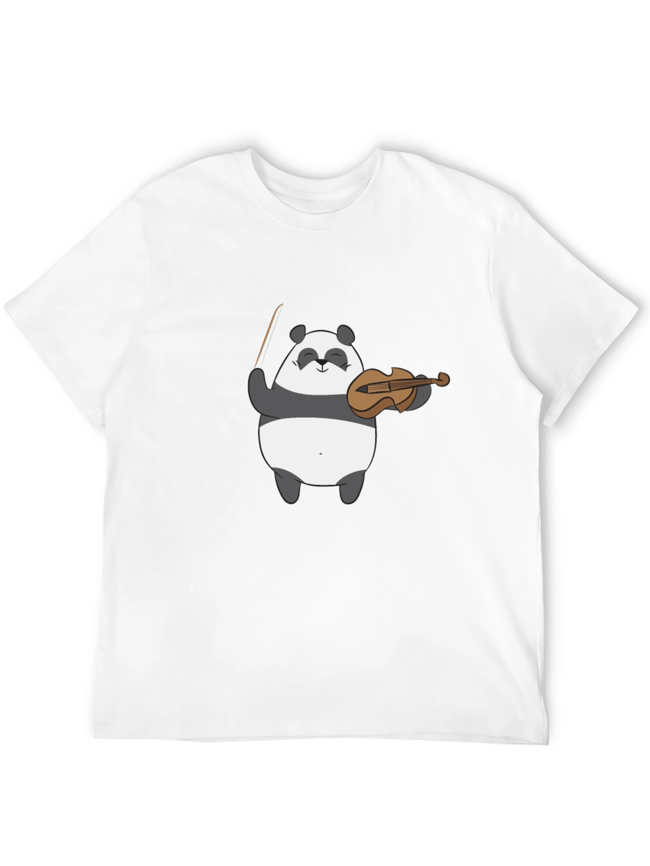Panda Musician Graphic Tee - Black Cotton T-Shirt