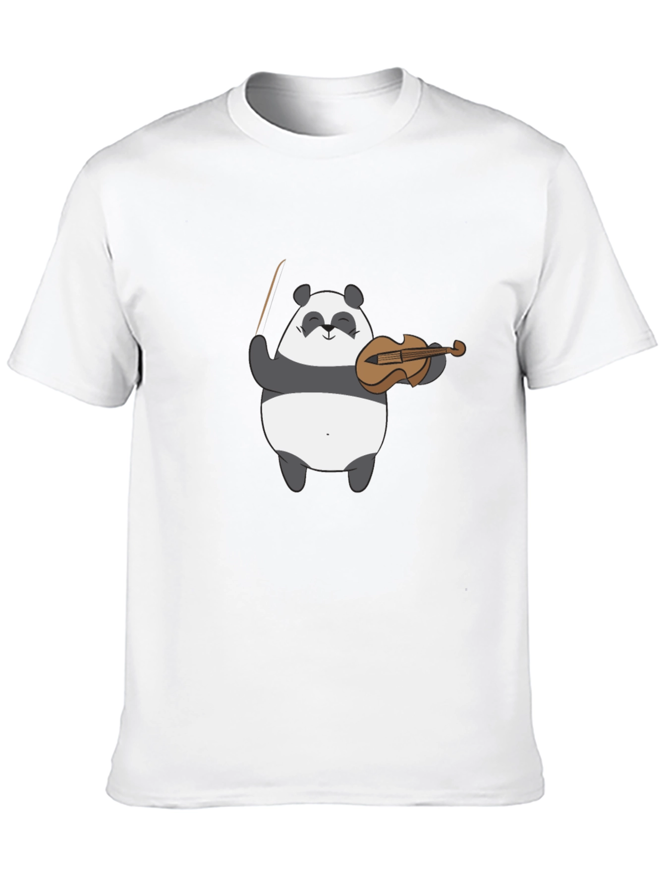 Panda Musician Graphic Tee - Black Cotton T-Shirt