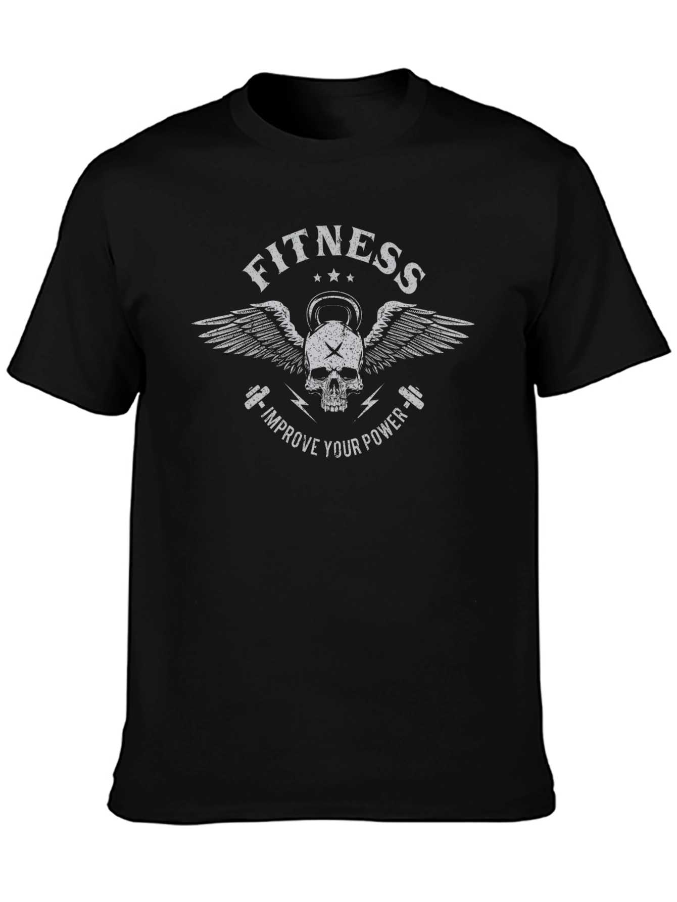 Fitness Skull Wings T-Shirt - Improve Your Power