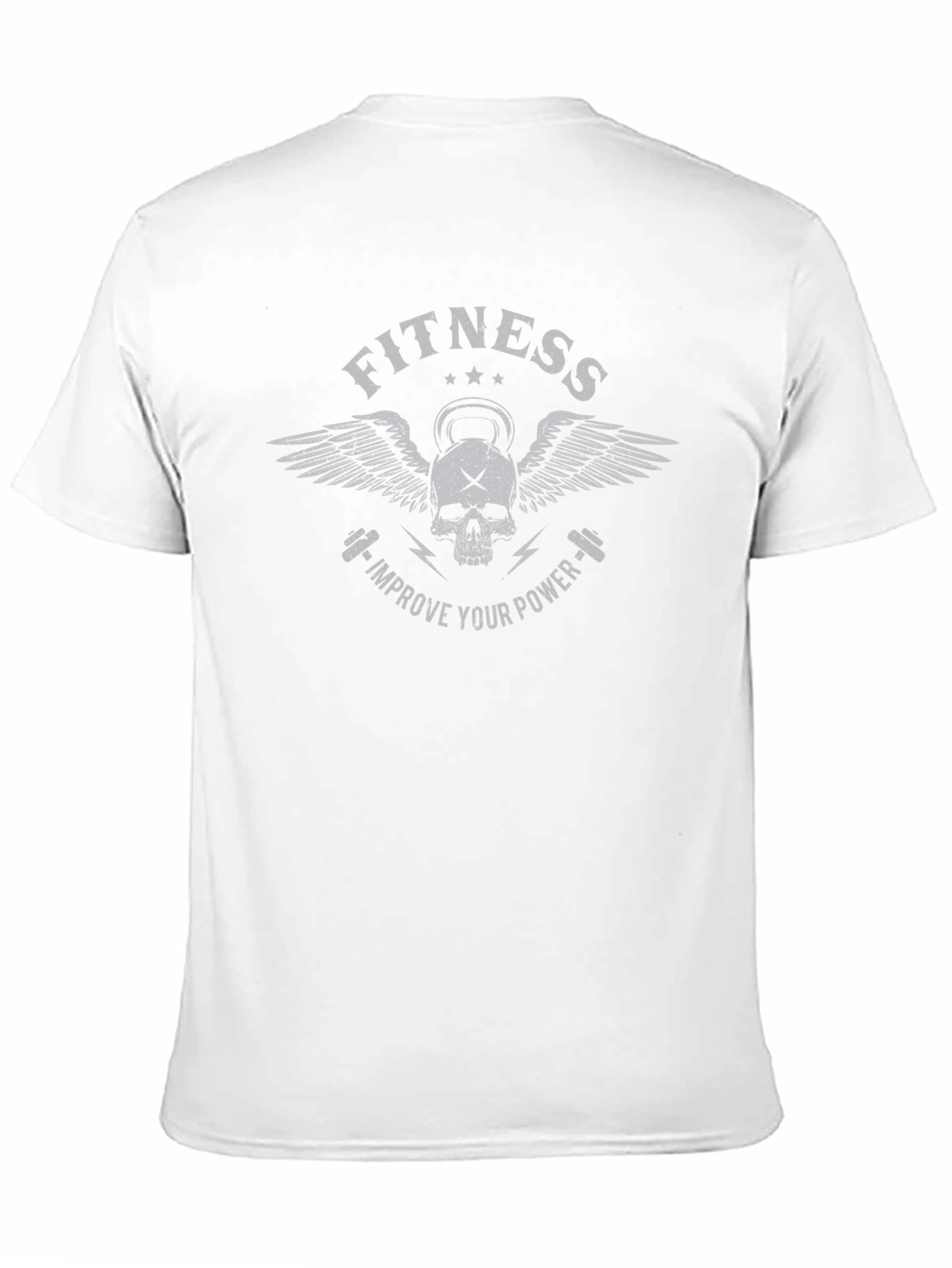 Fitness Skull Wings T-Shirt - Improve Your Power