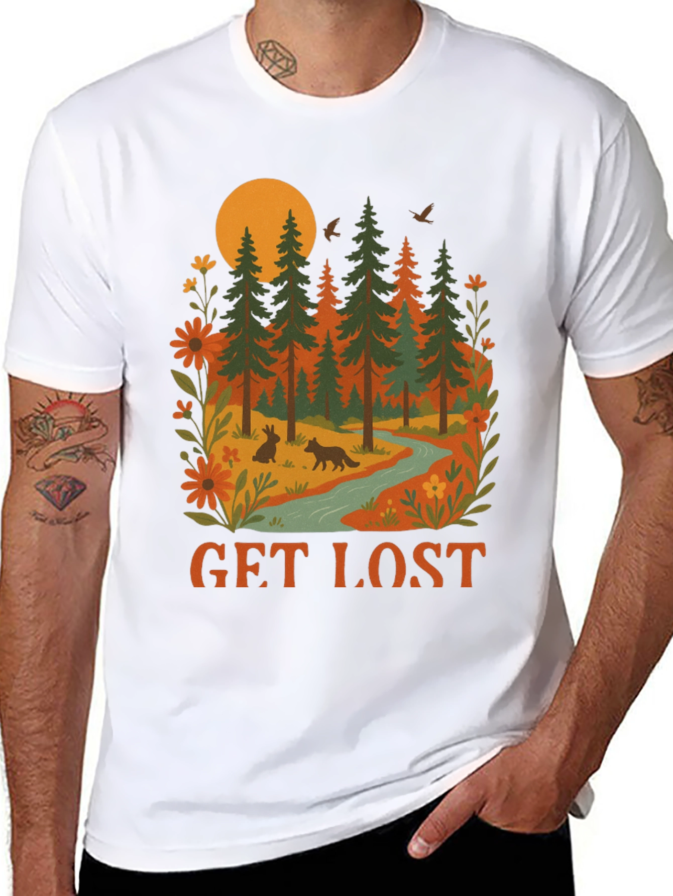 Get Lost Nature Graphic Tee - Adventure Awaits