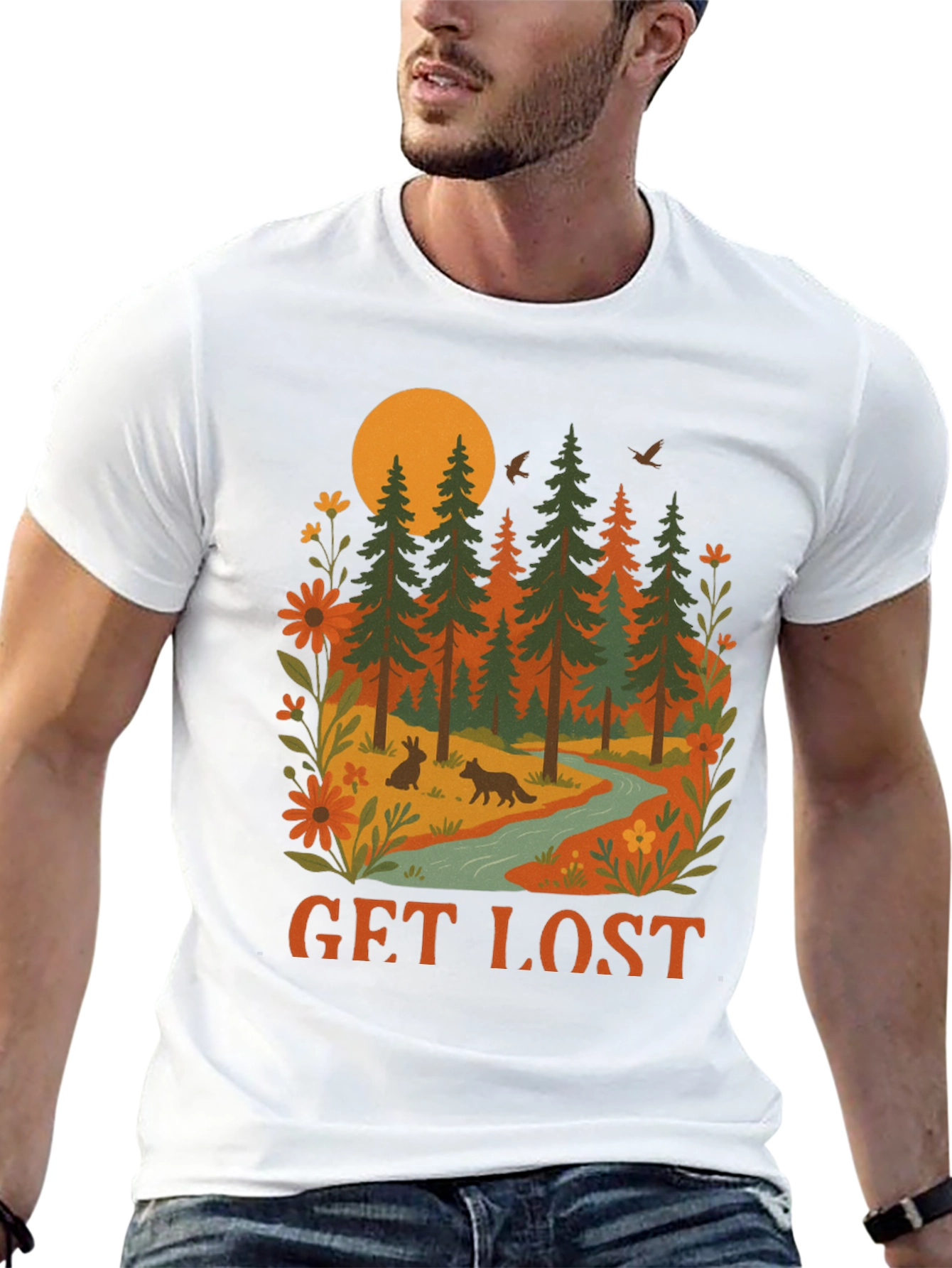 Get Lost Nature Graphic Tee - Adventure Awaits