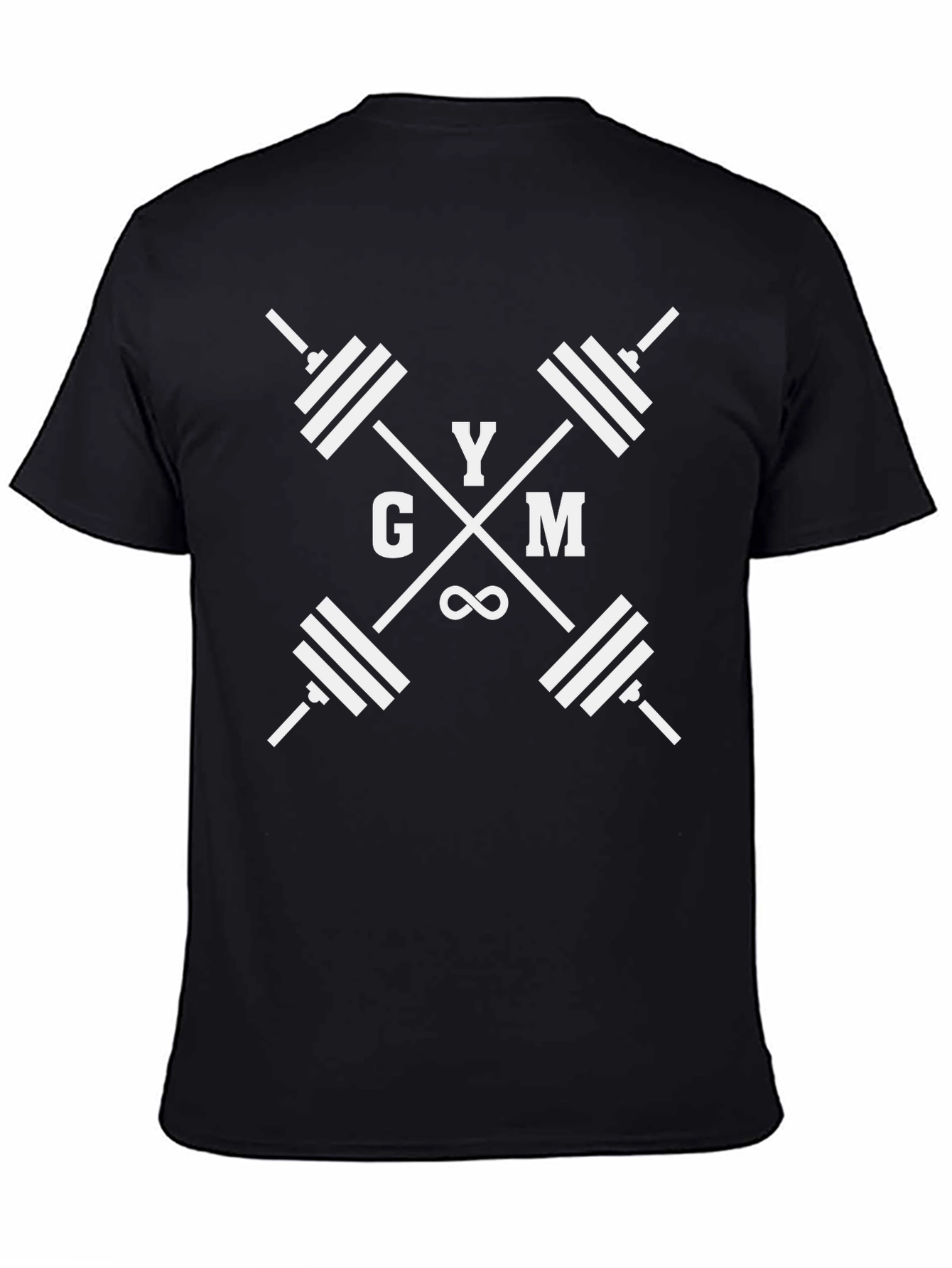 Mens Black GYM Barbell Graphic Tee
