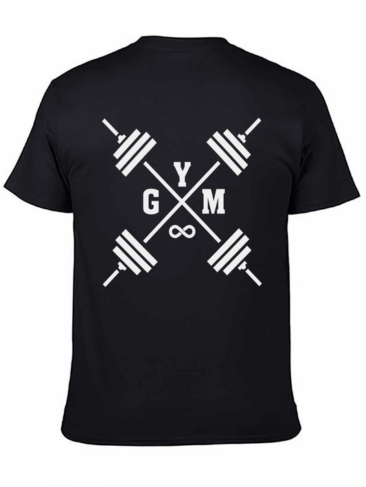 Mens Black GYM Barbell Graphic Tee
