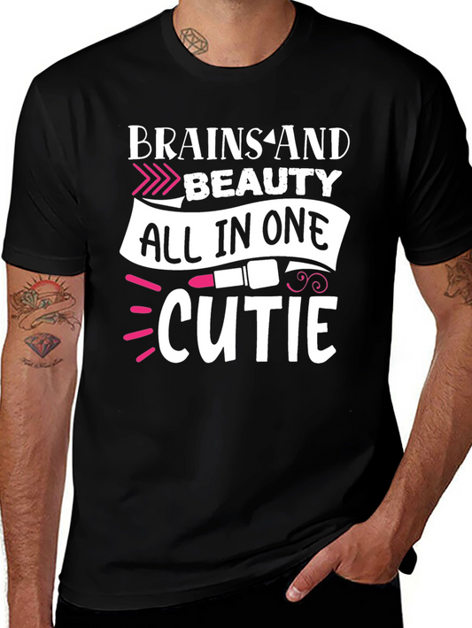 Brains and Beauty Graphic Tee - All in One Cutie T-Shirt