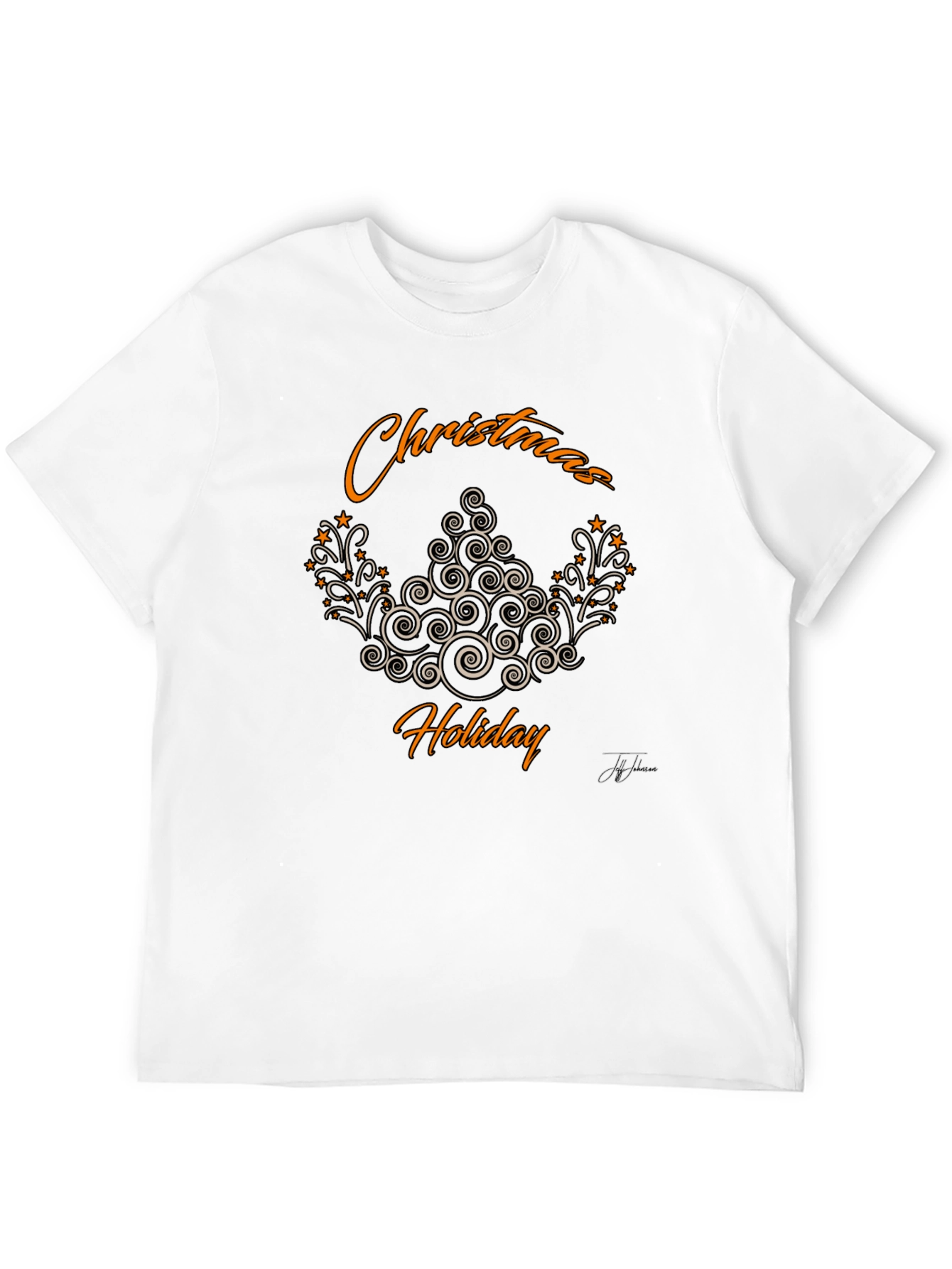 Festive Christmas Holiday Graphic Tee - Black