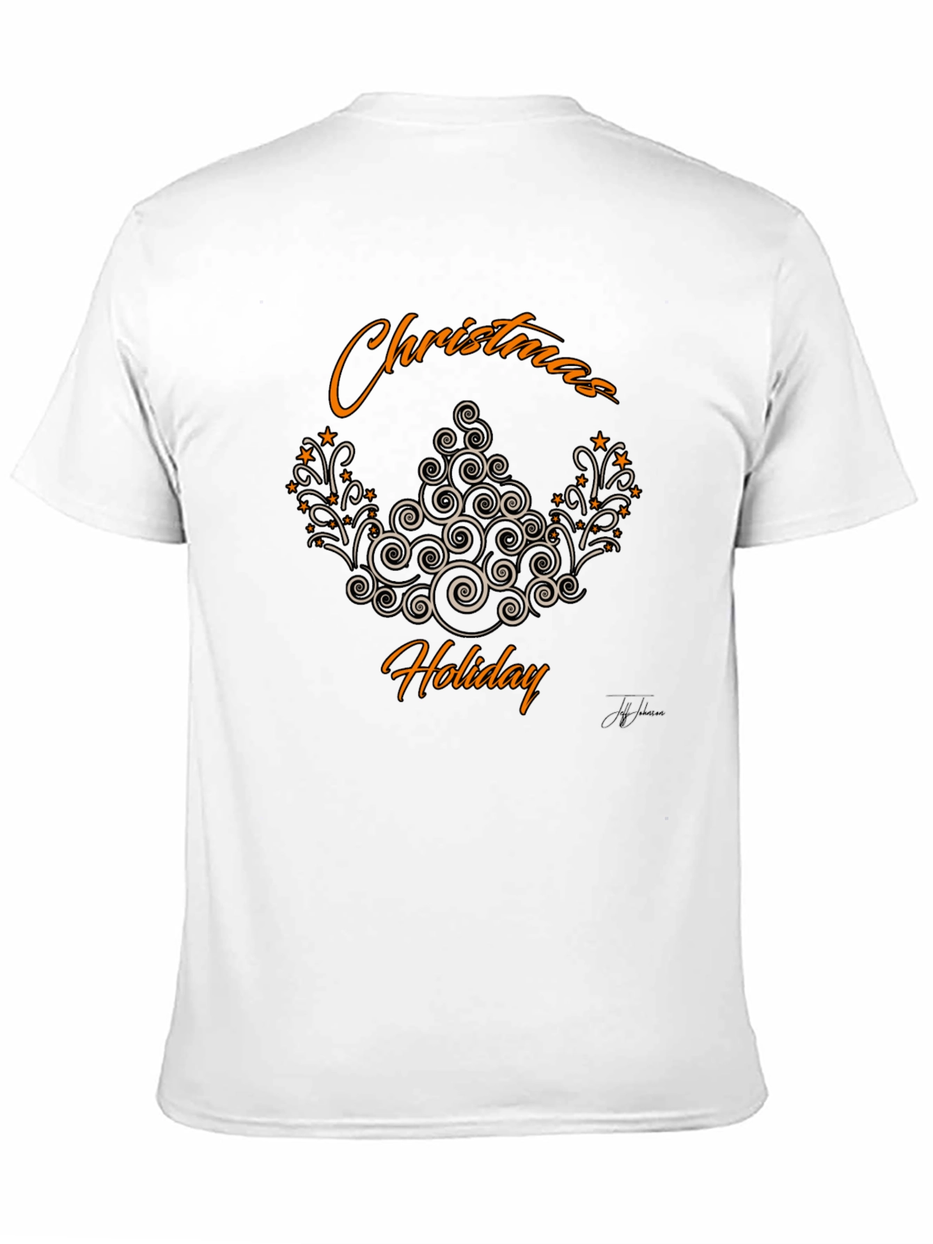 Festive Christmas Holiday Graphic Tee - Black