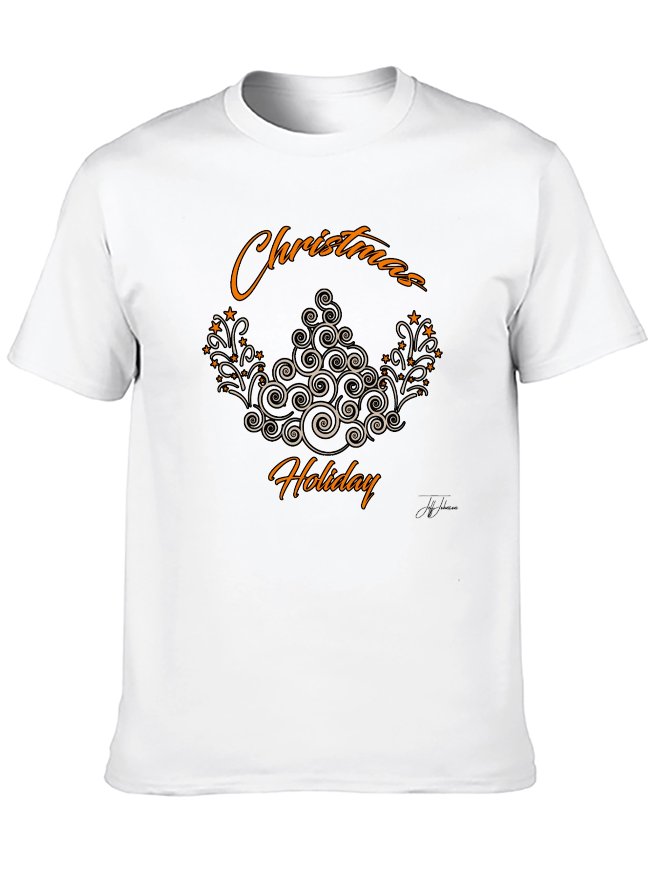 Festive Christmas Holiday Graphic Tee - Black