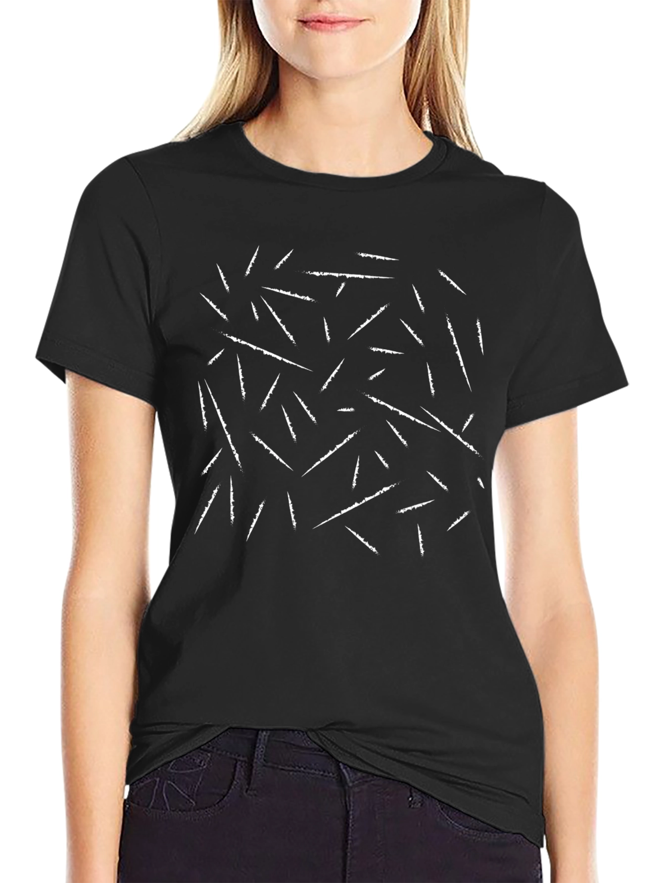 Abstract Lines Black Graphic Tee
