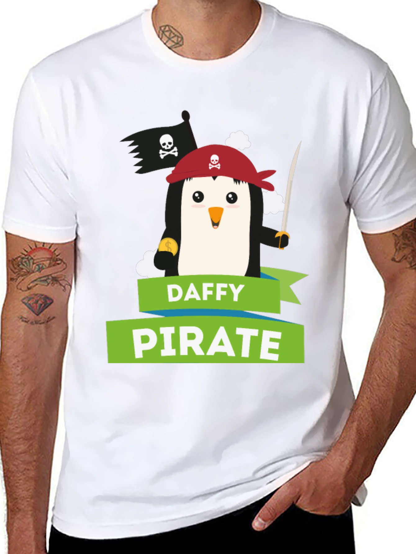 Daffy Pirate T-Shirt: Cute Penguin Design
