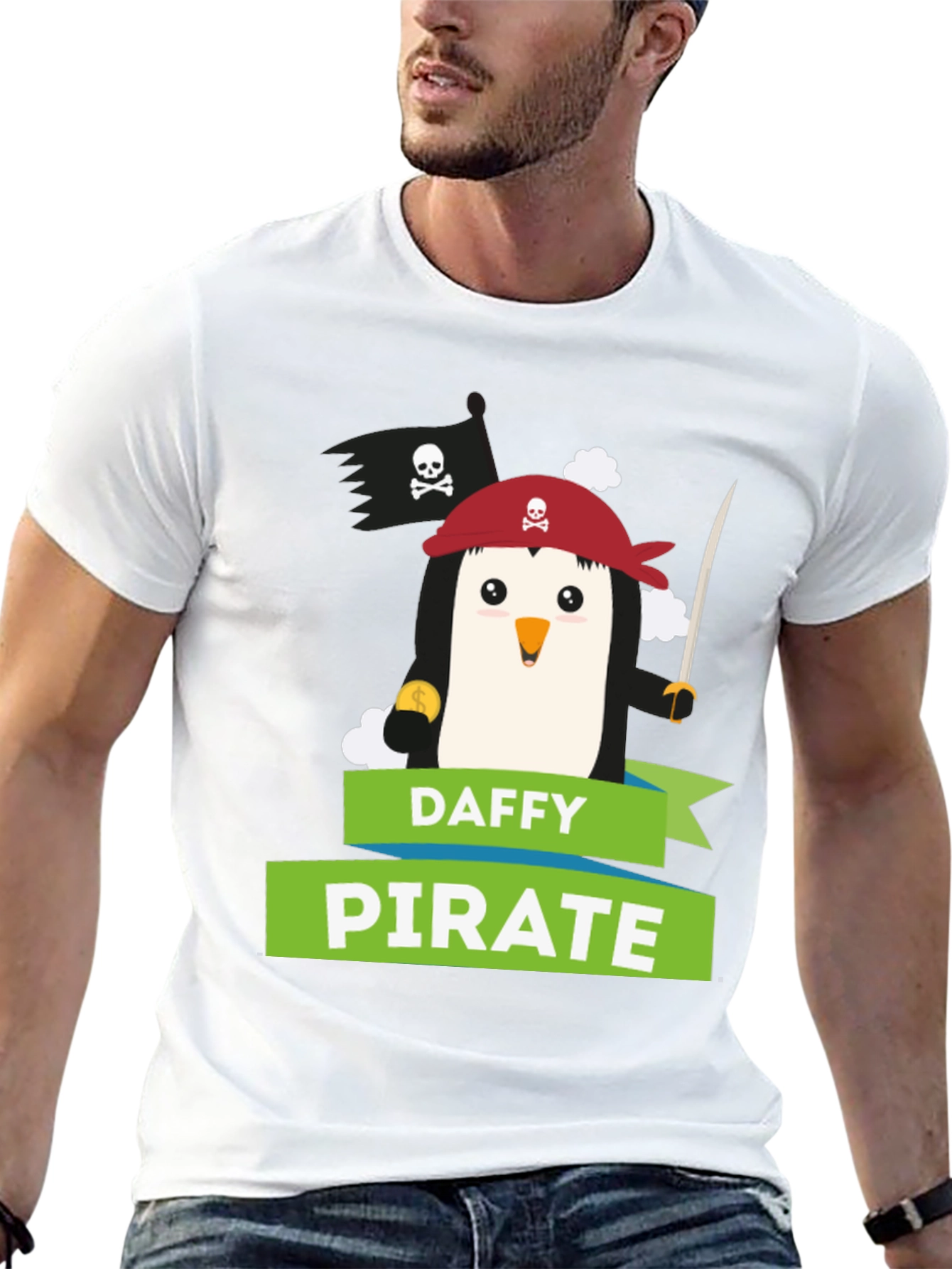 Daffy Pirate T-Shirt: Cute Penguin Design