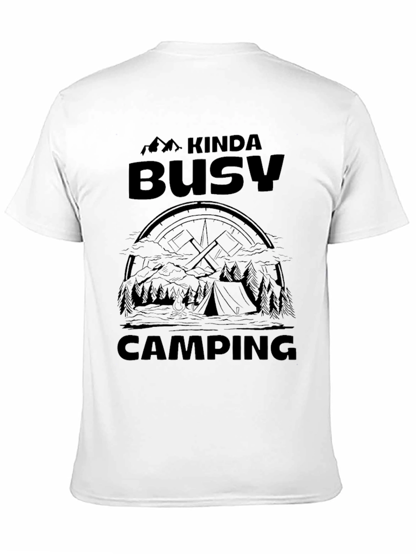 Kinda Busy Camping Graphic Tee - Black Cotton