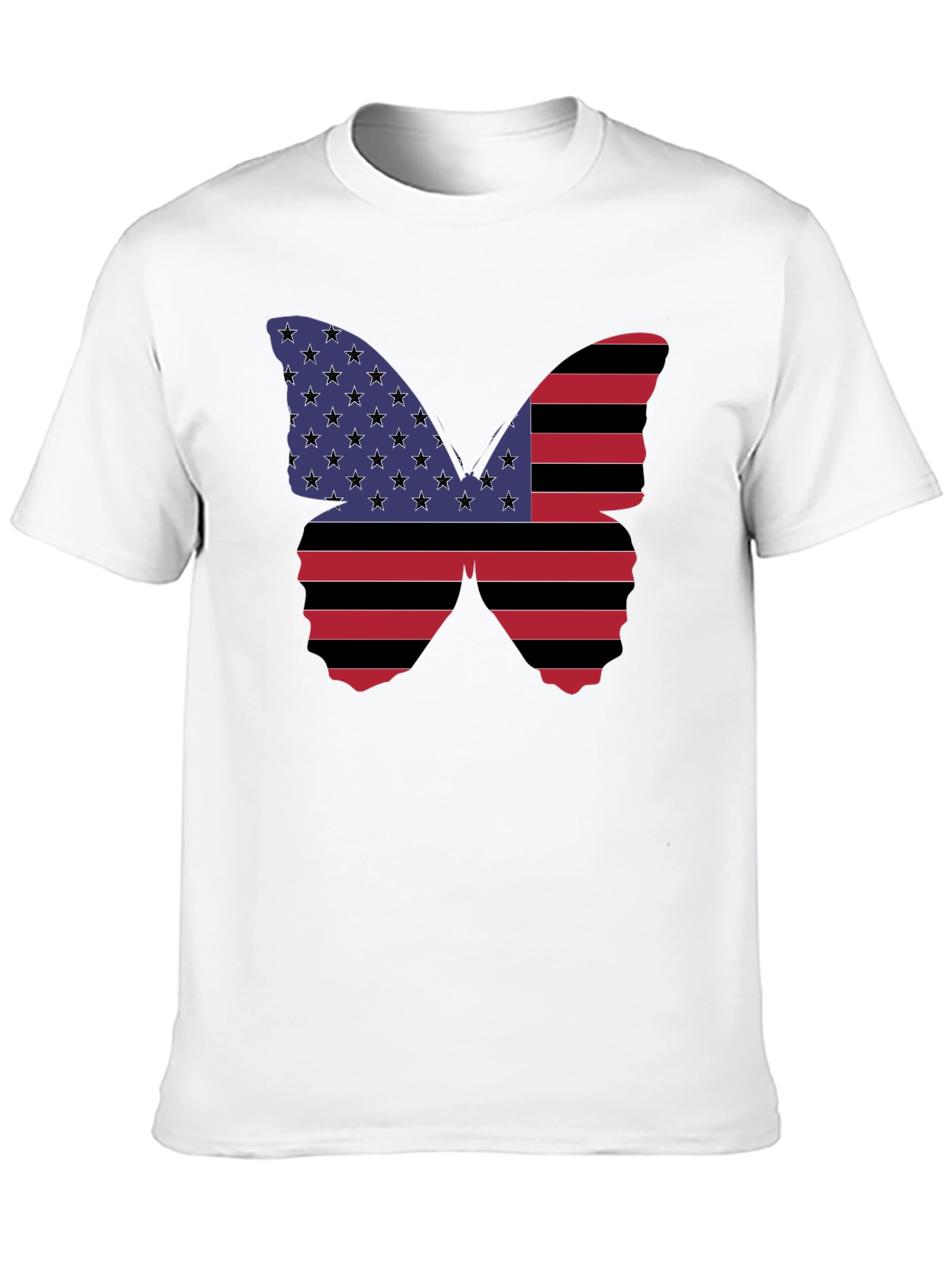 American Flag Butterfly Graphic T-Shirt